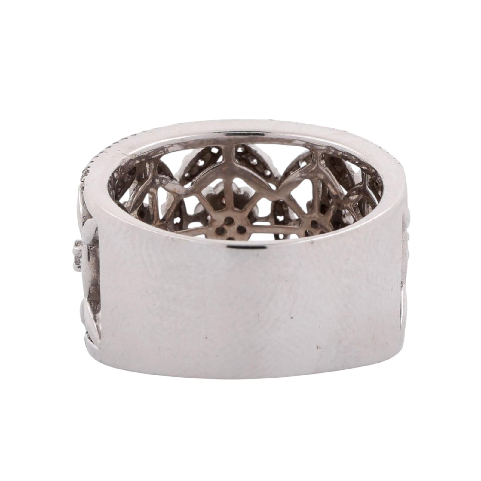 Gabriel & Co. Diamond Filigree Wide Band Ring 14K White Gold 2.00 TW Size 9