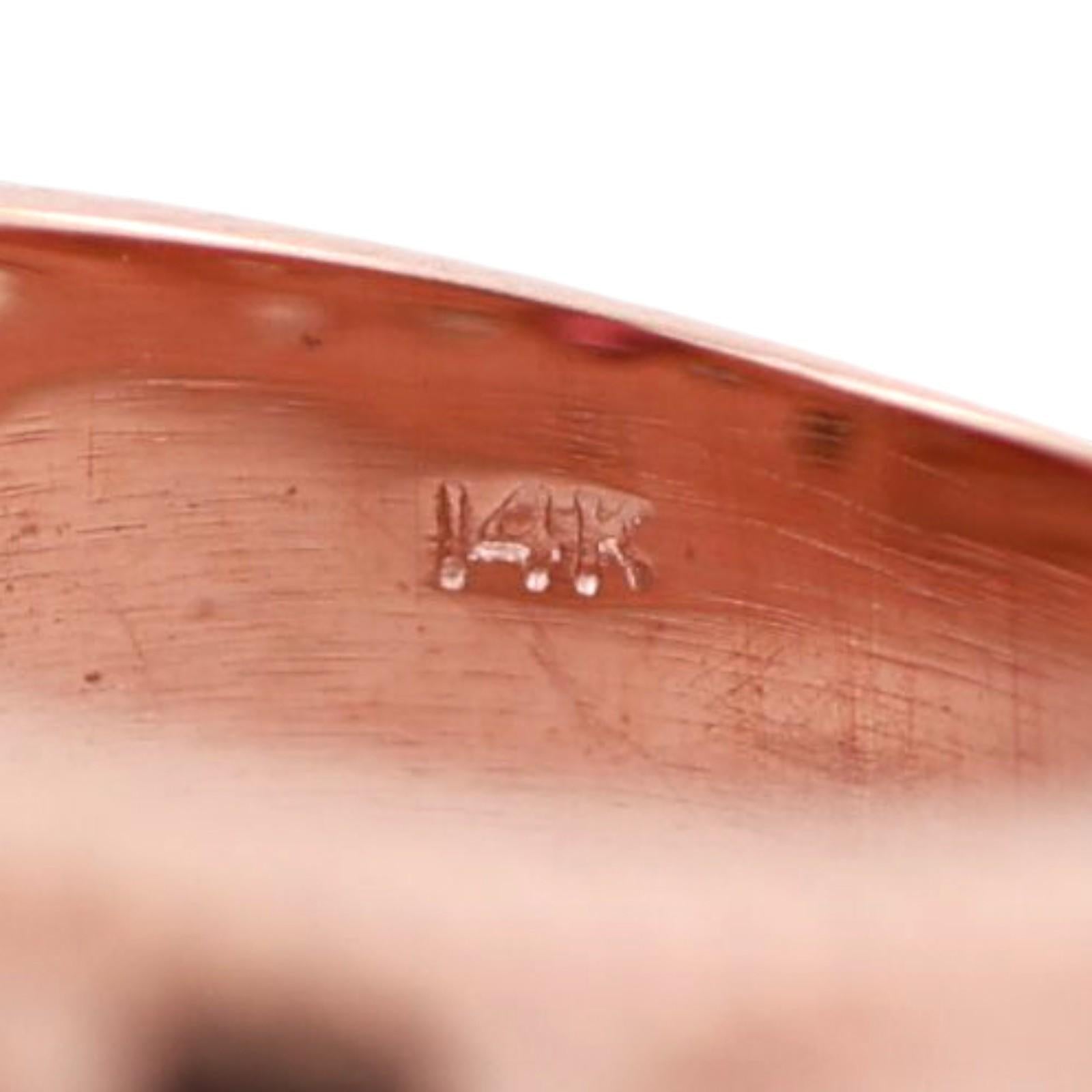 Pink Tourmaline Diamond Wide Band Ring 14K Rose Gold 1.65 CTW Size 7.25 Estate