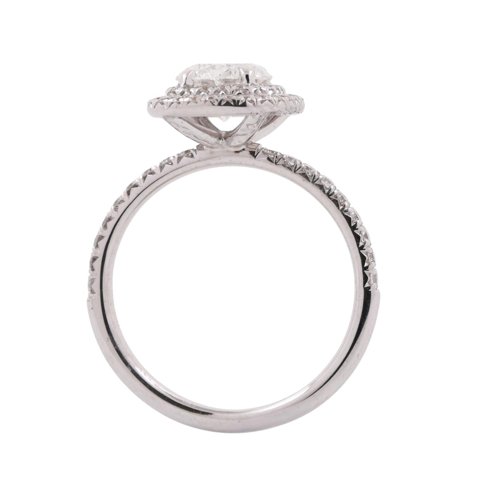 1.82 TW Halo Diamond Engagement Ring UGS CertIficate 18K White Gold Size 6.5