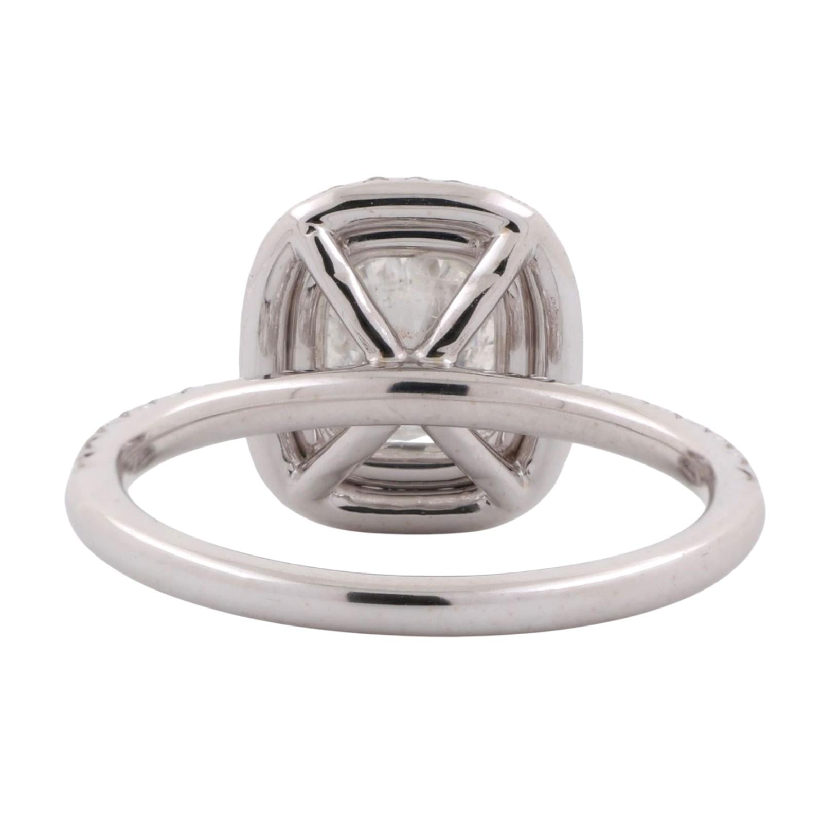 1.82 TW Halo Diamond Engagement Ring UGS CertIficate 18K White Gold Size 6.5