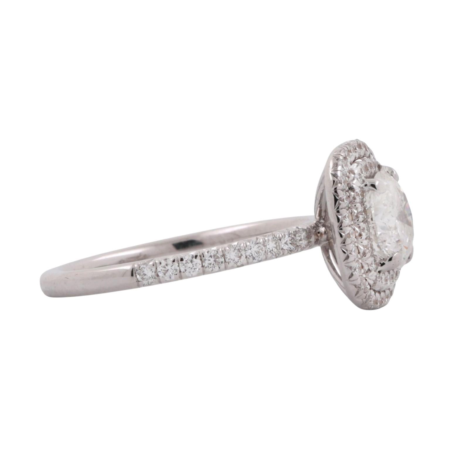 1.82 TW Halo Diamond Engagement Ring UGS CertIficate 18K White Gold Size 6.5