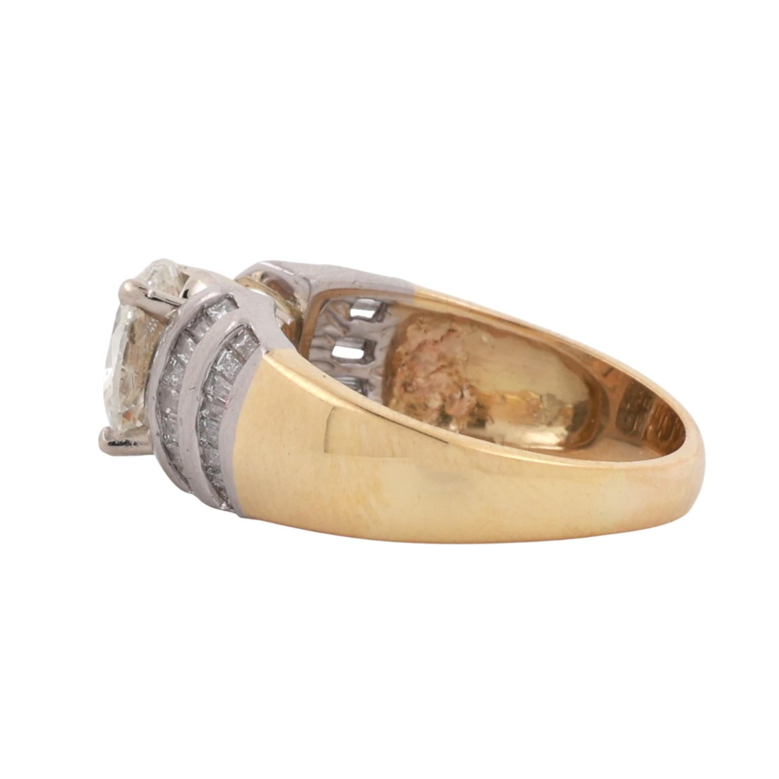 2.13 TW GIA Oval Solitaire Accent Diamond Engagement Ring Gold Platinum SZ 7.25