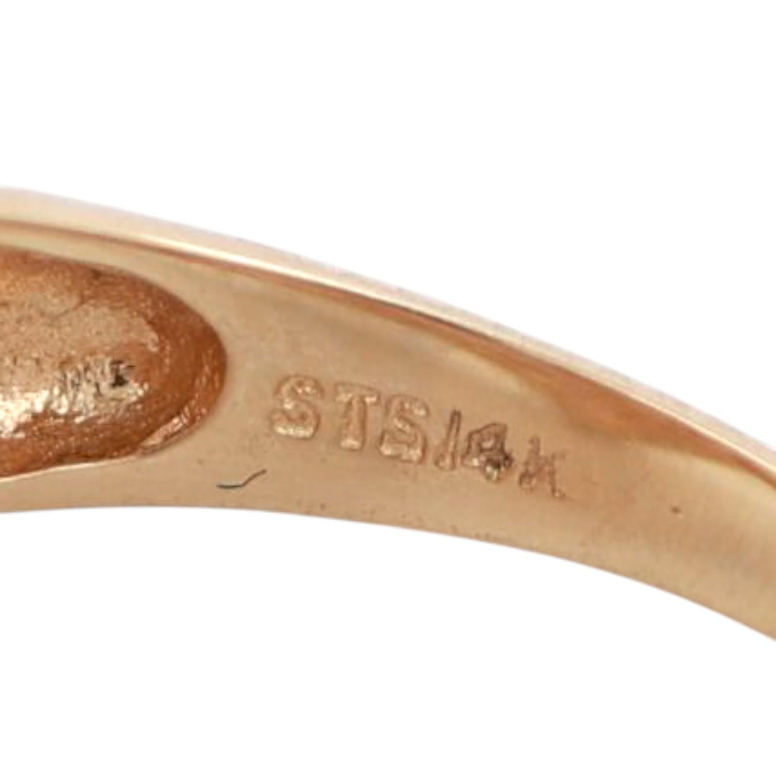 1.12 CTW Pink Tourmaline Crossover Ring 14K Yellow Gold Size 6 Ladies Estate