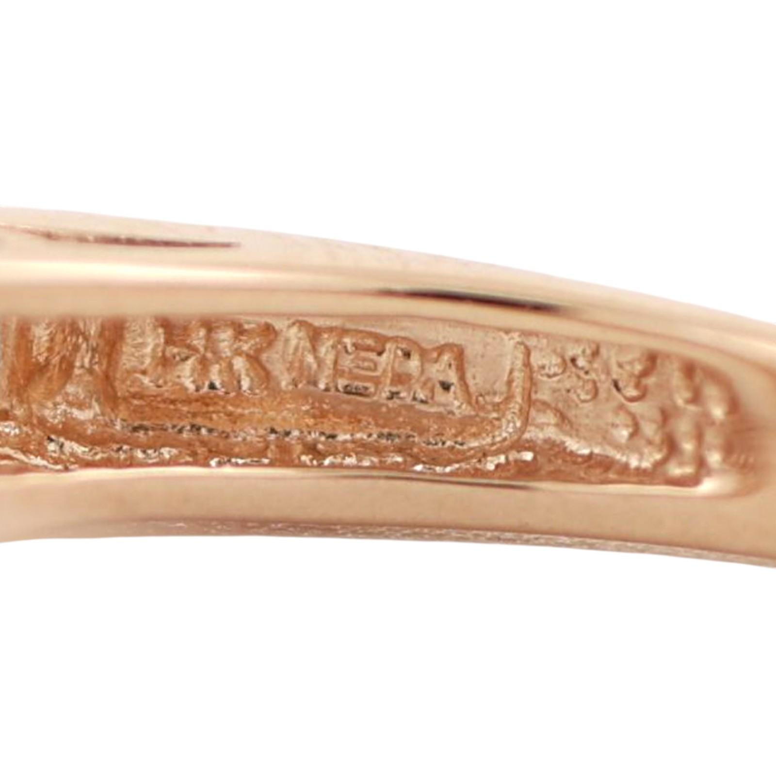 Half Eternity Heart Band Ring 14K Yellow Gold Cubic Ziconia Gems Size 8.75