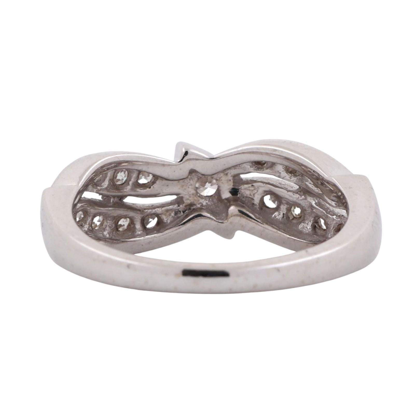 Ladies Vintage Estate Diamond Swirl Band Ring White Gold 0.30 TW Size 5.75