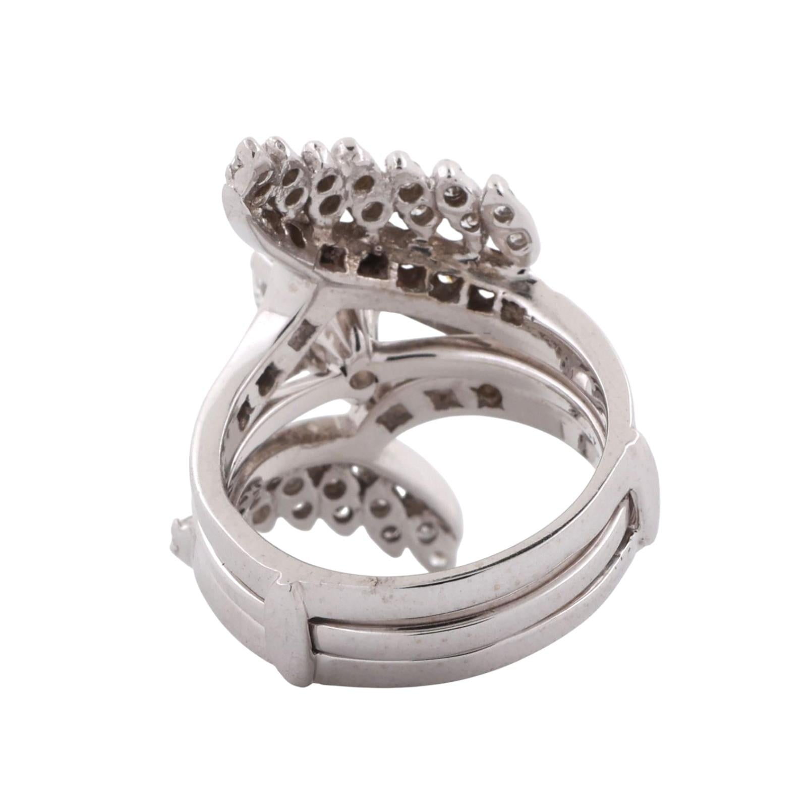 Marquise Solitaire Diamond Engagement Ring With Jacket 14K Gold 2.15 TW Size 6.5