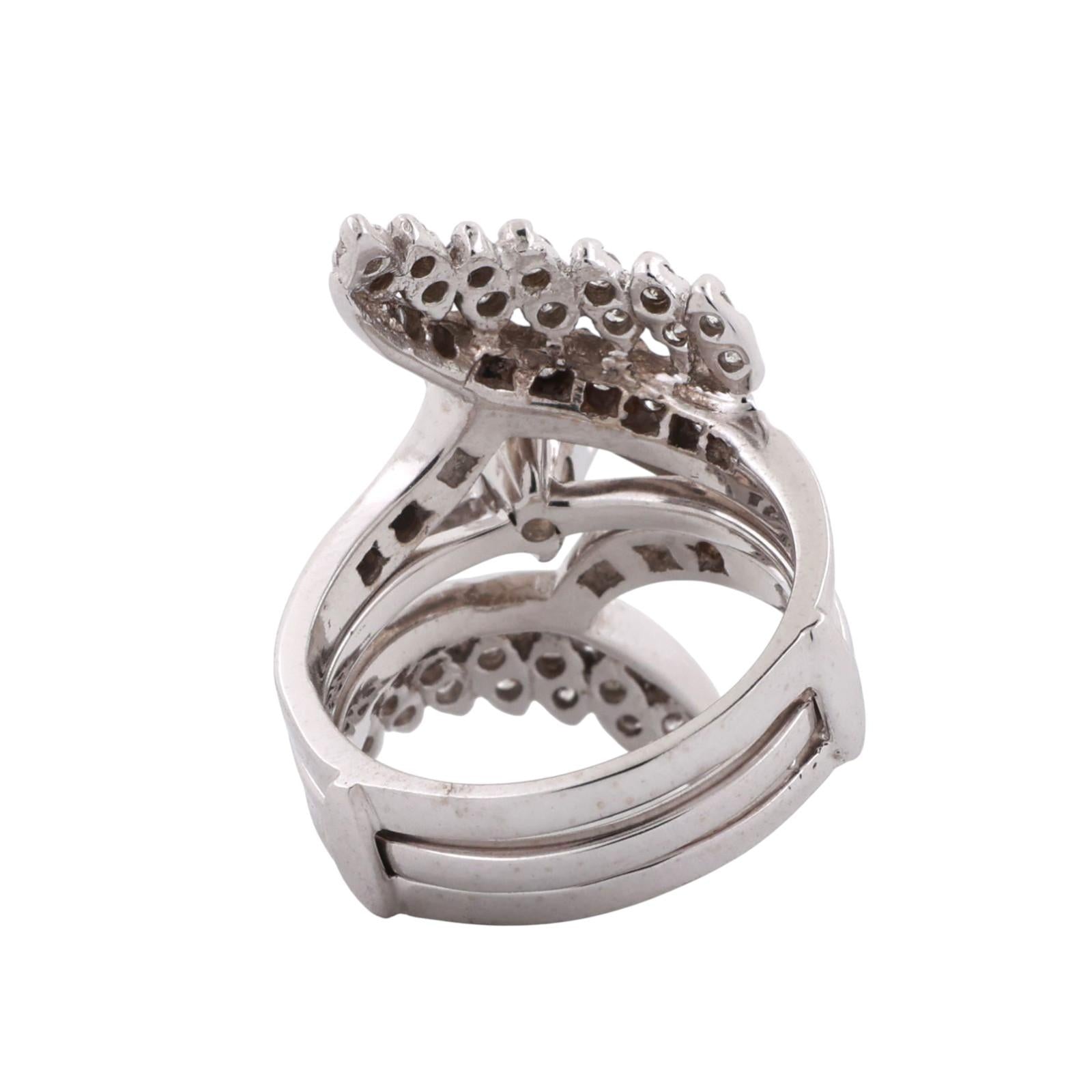 Marquise Solitaire Diamond Engagement Ring With Jacket 14K Gold 2.15 TW Size 6.5