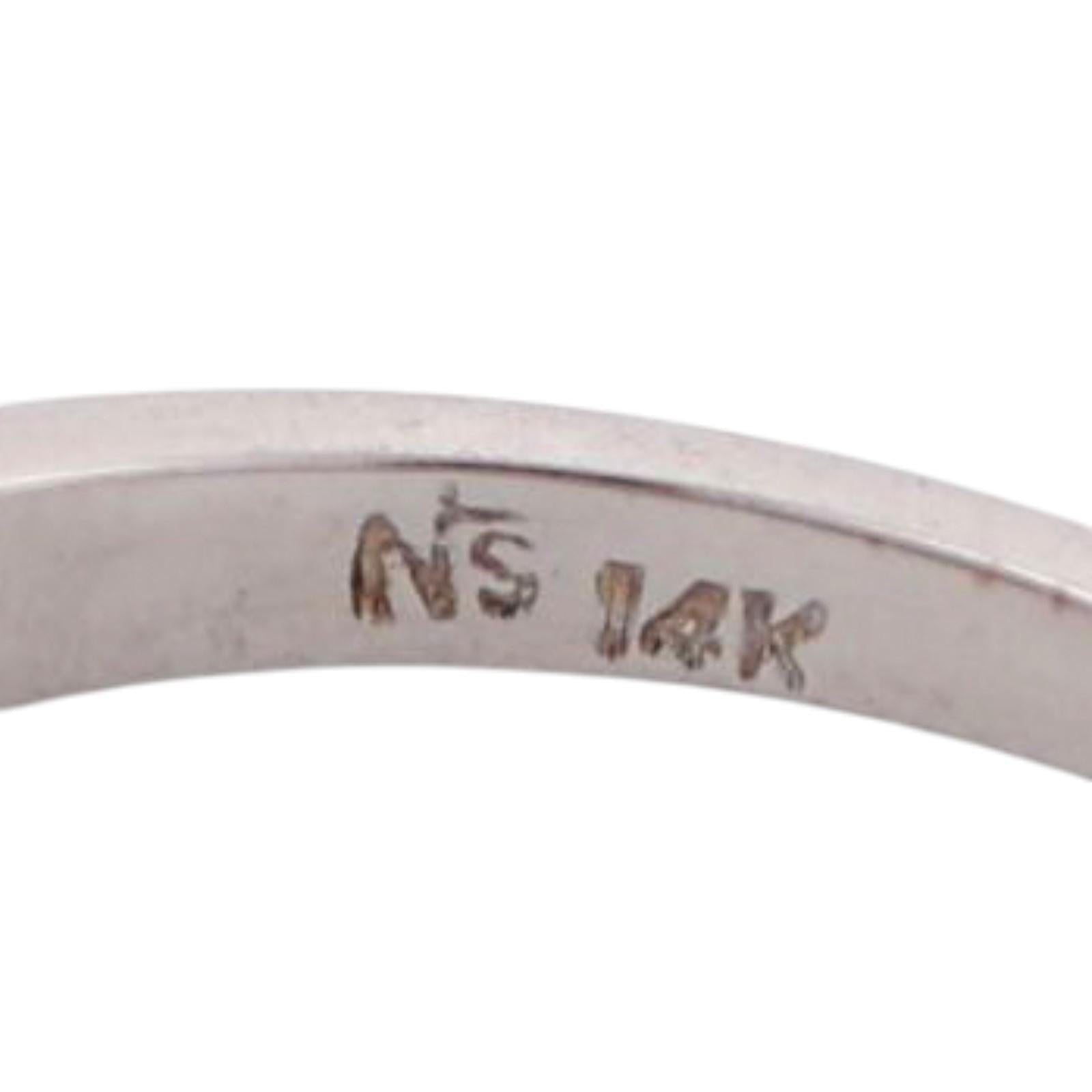 5-Stone Round Diamond Band Ring 14K White Gold 0.75 TW Ladies Estate Size 4.5