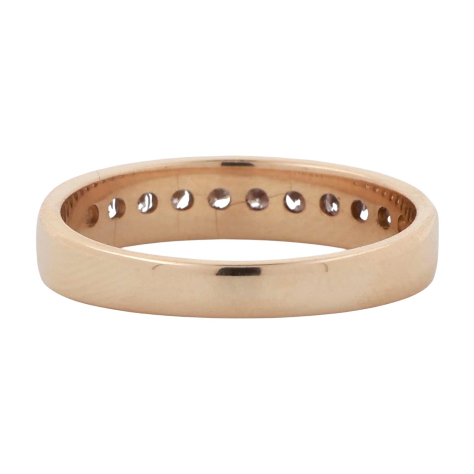 0.50 TW Diamond Half Eternity Band Ring 14K Yellow Gold Size 7.25 Unisex Estate