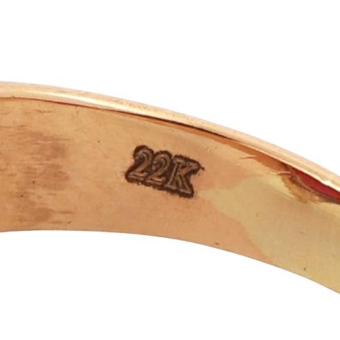 22K Yellow Gold Oval Ruby Solitaire Ring 3.75 CT Size 6.75 Estate