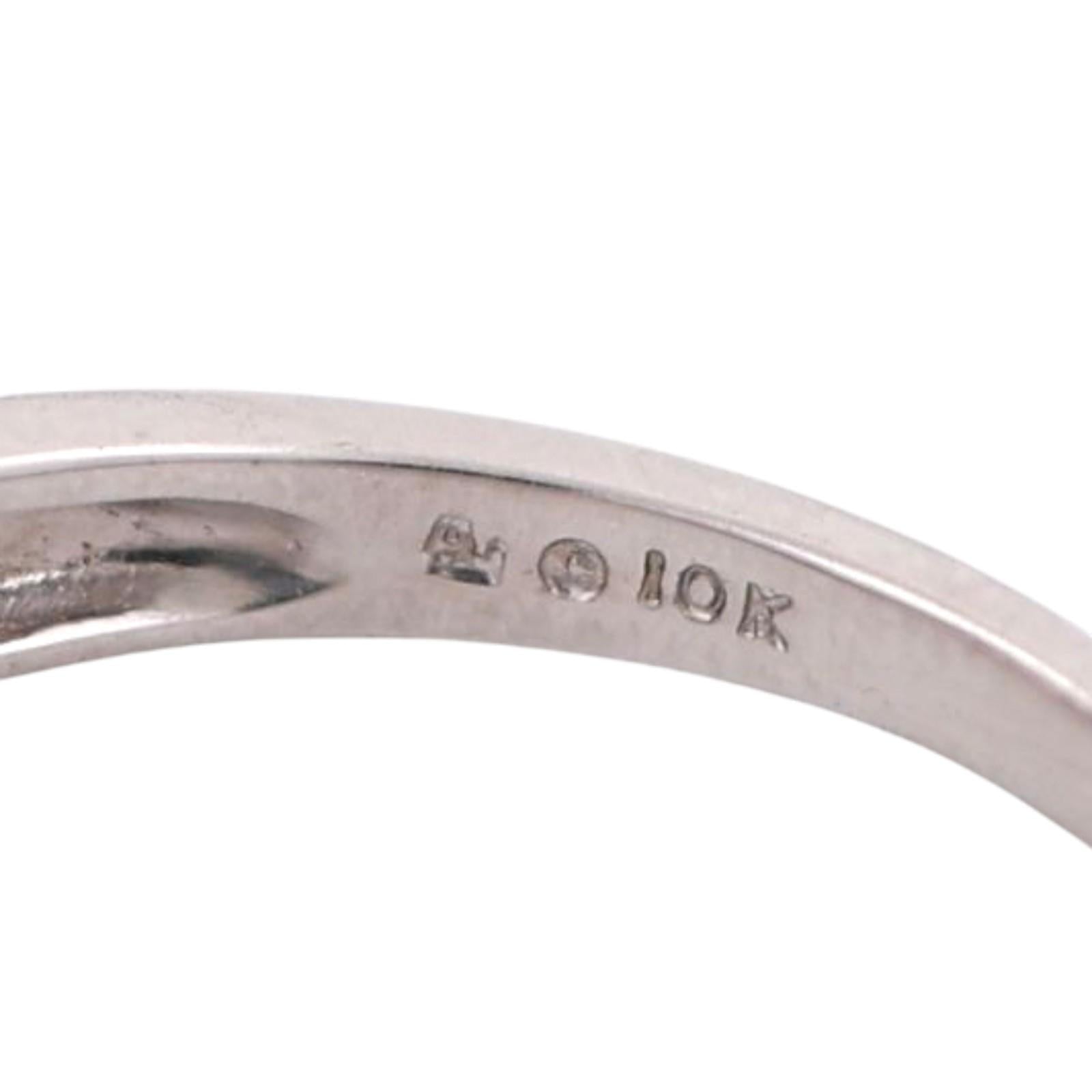 0.40 TW Princess Cluster Diamond Ring 10K White Gold Size 7 Ladies Estate