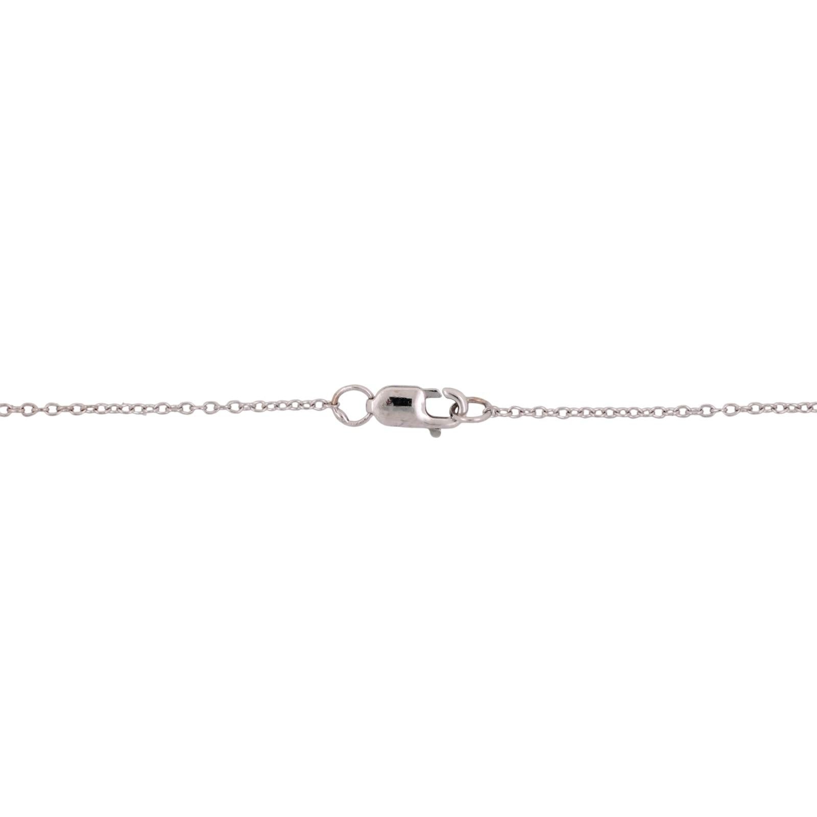 Peace Sign Diamond Pendant Chain Necklace 14K White Gold 0.10 TW 16.75"