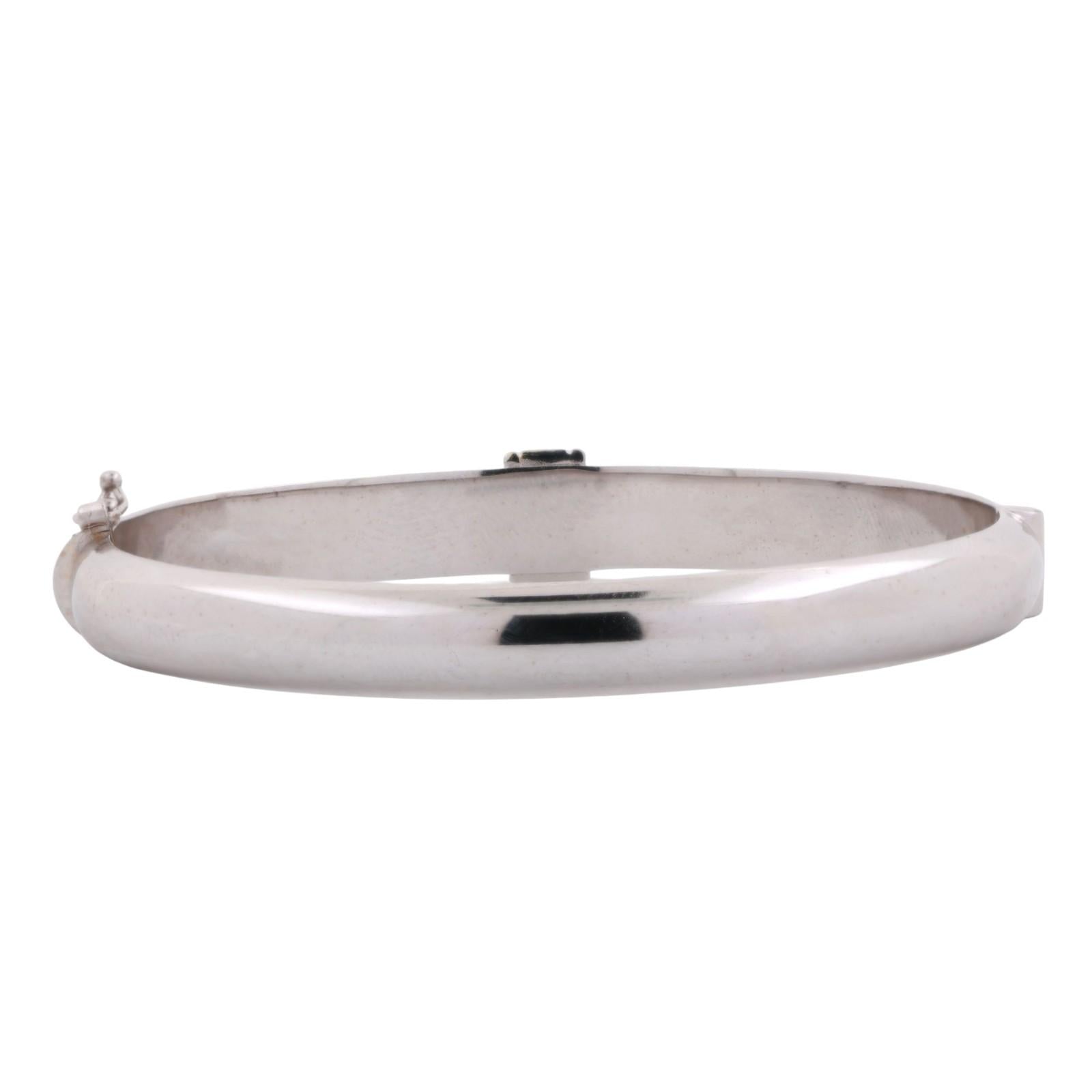 14K Gold Bangle Bracelet Cubic Zirconia Gems Brushed Gold Size 7" Estate