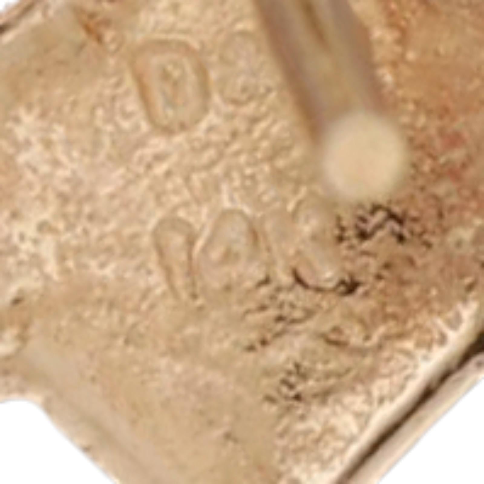 Claddagh Heart Emerald Stud Earrings 14K Yellow Gold 0.08 CT 0.23" Estate