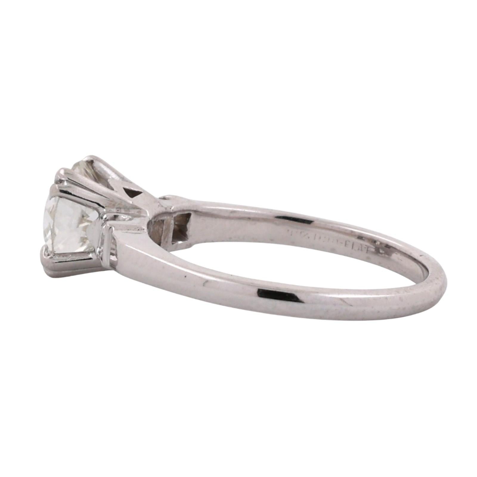 Vintage Round Solitaire Diamond Engagement Ring 1.10 TW Platinum Size 5.25