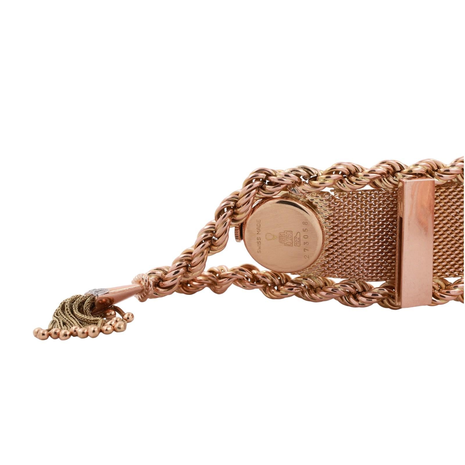 Ladies Super Atic Diamond Watch 18K Gold Mesh Bracelet 0.65 TW 7.25"