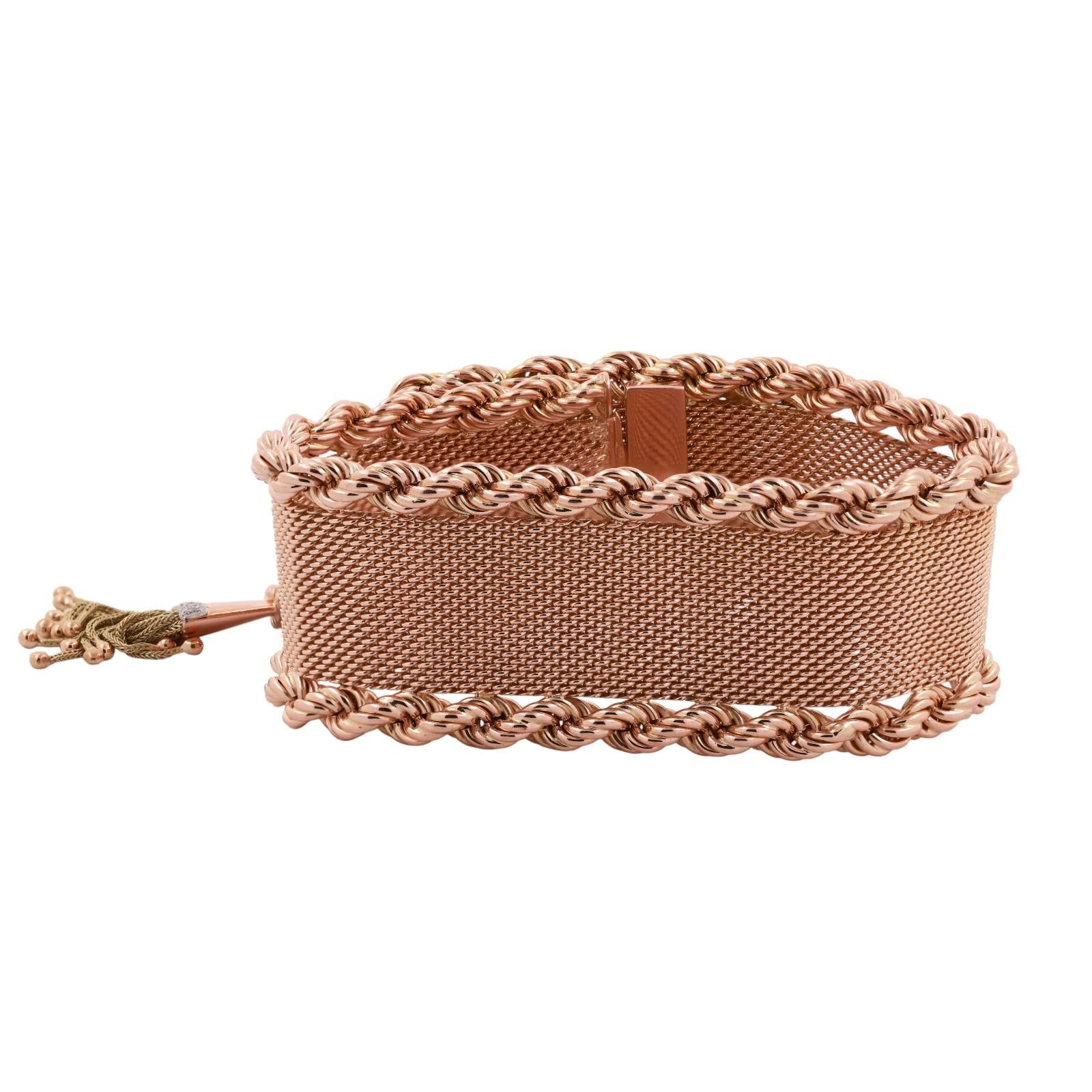 Ladies Super Atic Diamond Watch 18K Gold Mesh Bracelet 0.65 TW 7.25"