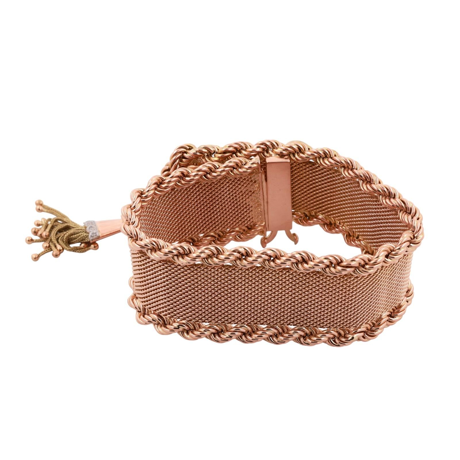 Ladies Super Atic Diamond Watch 18K Gold Mesh Bracelet 0.65 TW 7.25"