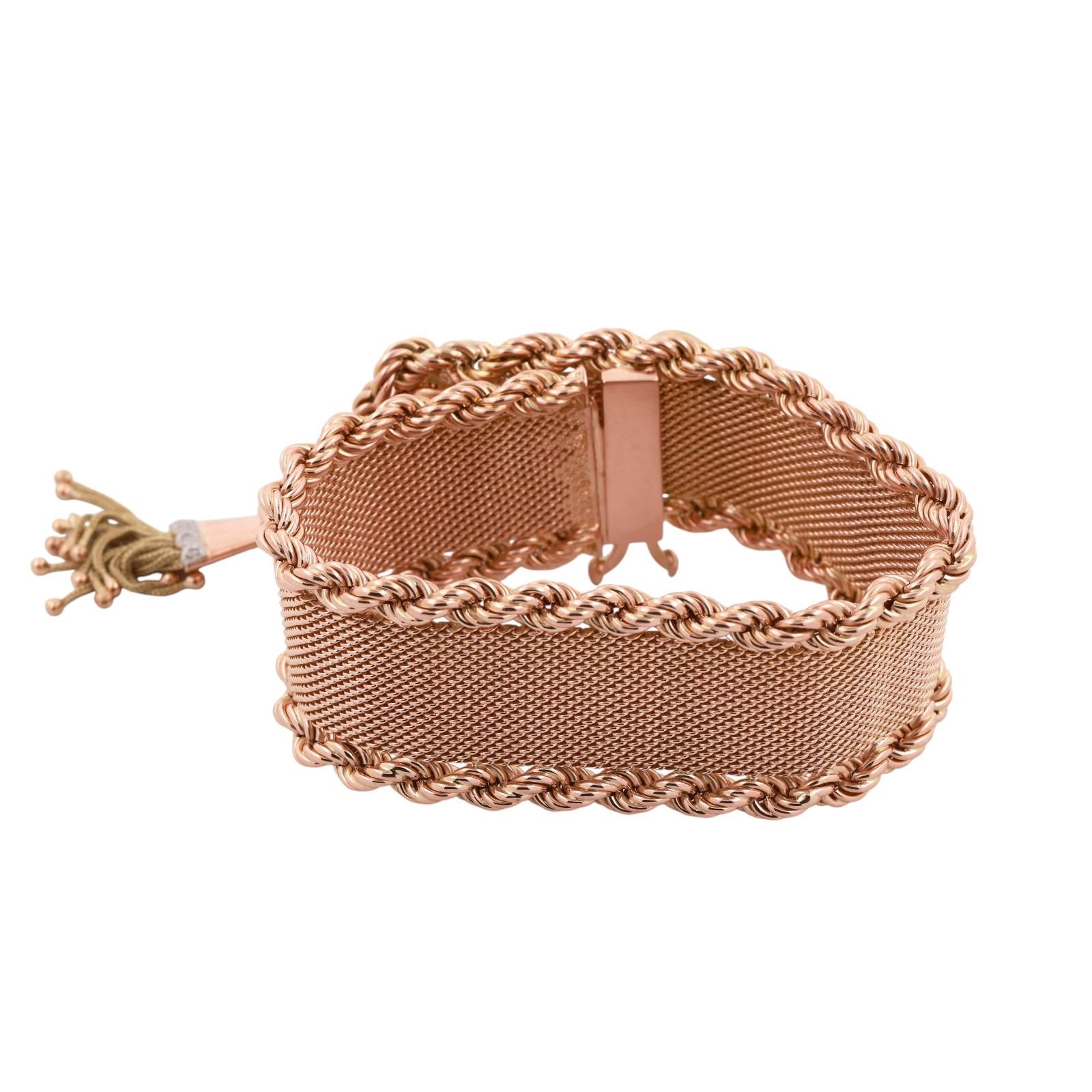 Ladies Super Atic Diamond Watch 18K Gold Mesh Bracelet 0.65 TW 7.25"