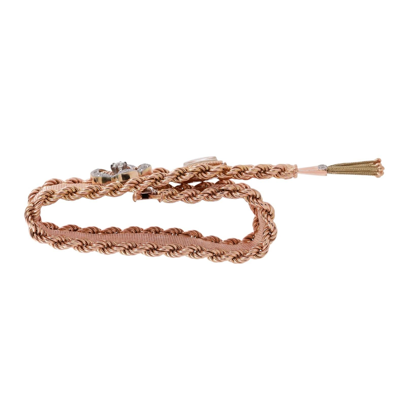 Ladies Super Atic Diamond Watch 18K Gold Mesh Bracelet 0.65 TW 7.25"