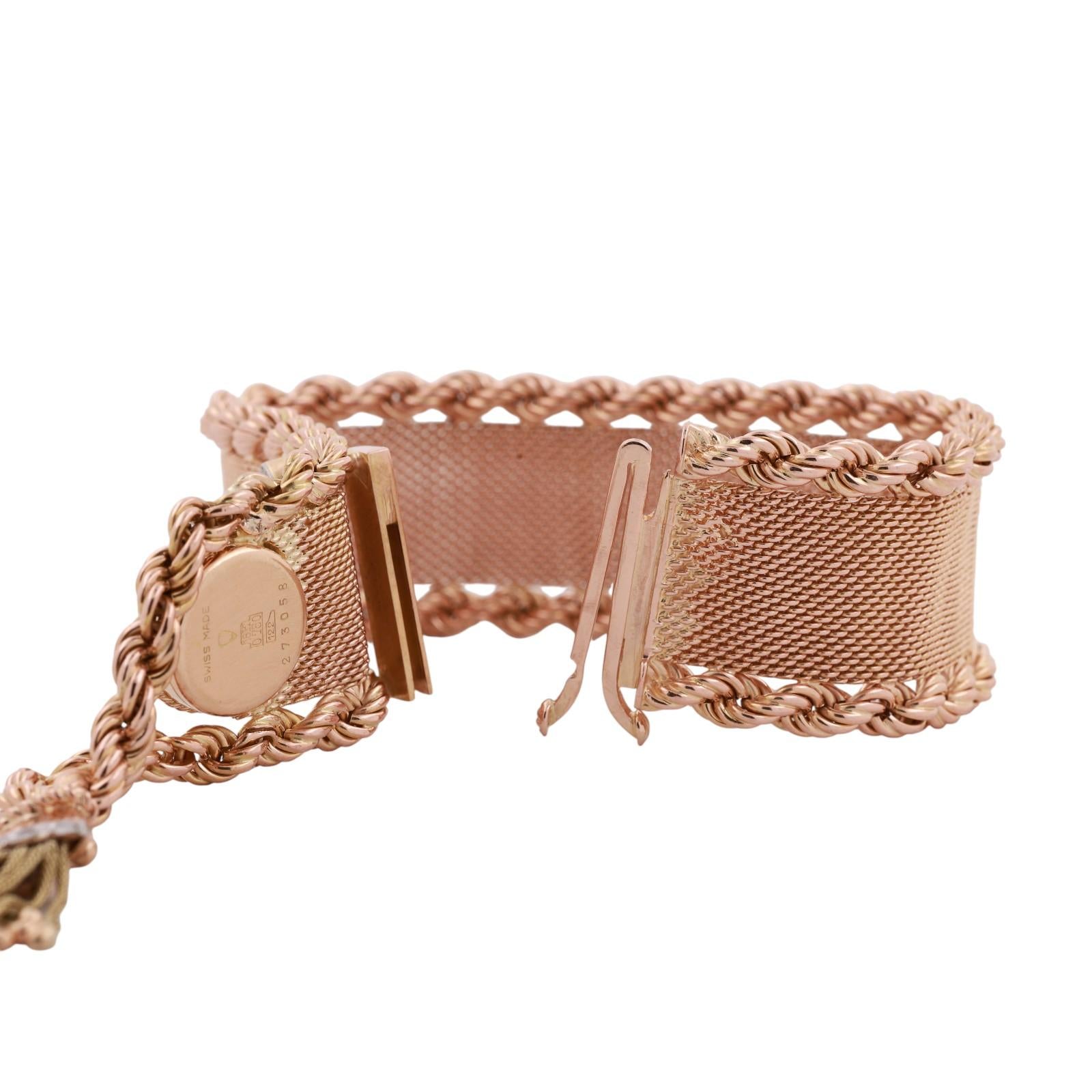 Ladies Super Atic Diamond Watch 18K Gold Mesh Bracelet 0.65 TW 7.25"