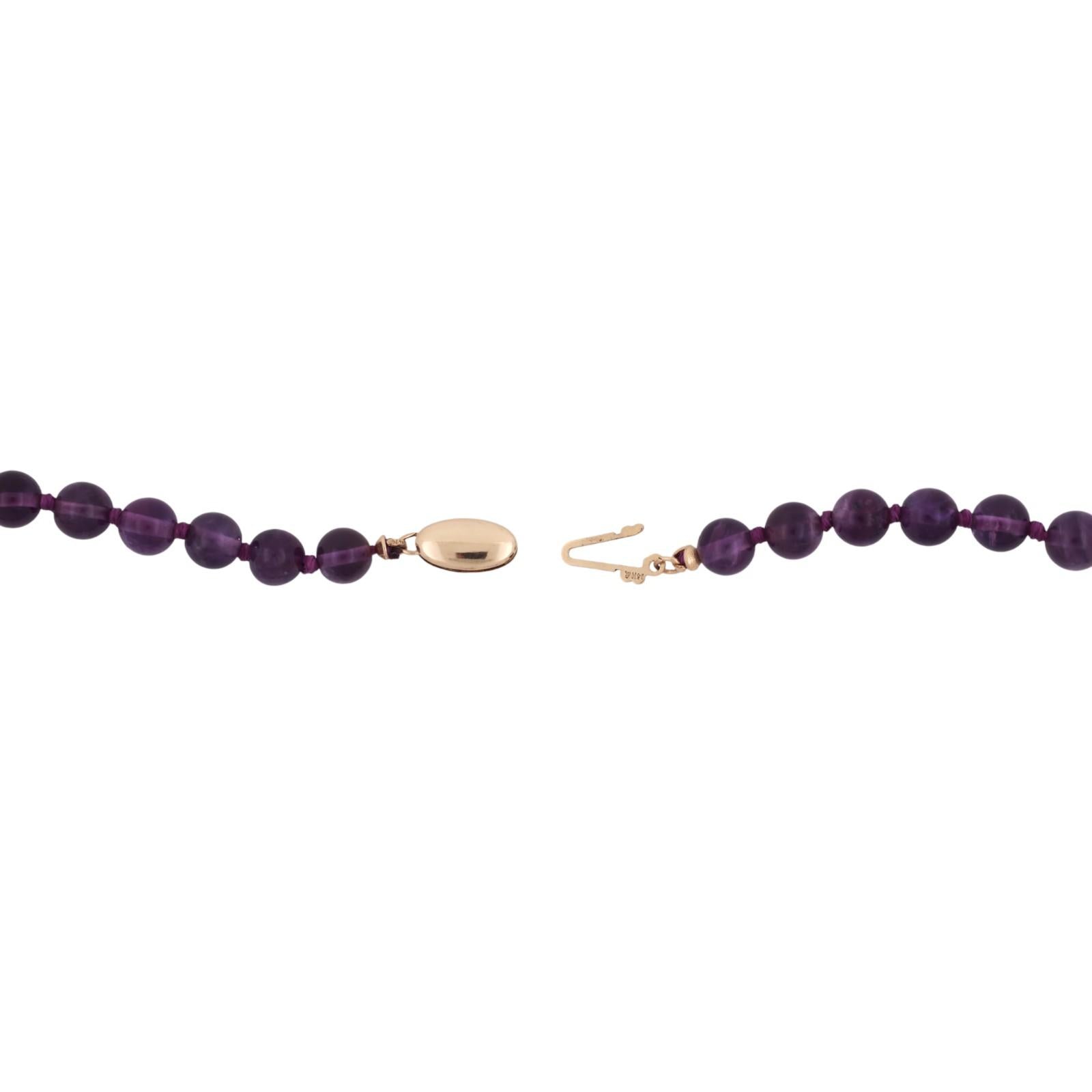 Vintage Akoya Pearl Amethyst 14K Gold Beaded Necklace 17.25" Ladies Estate