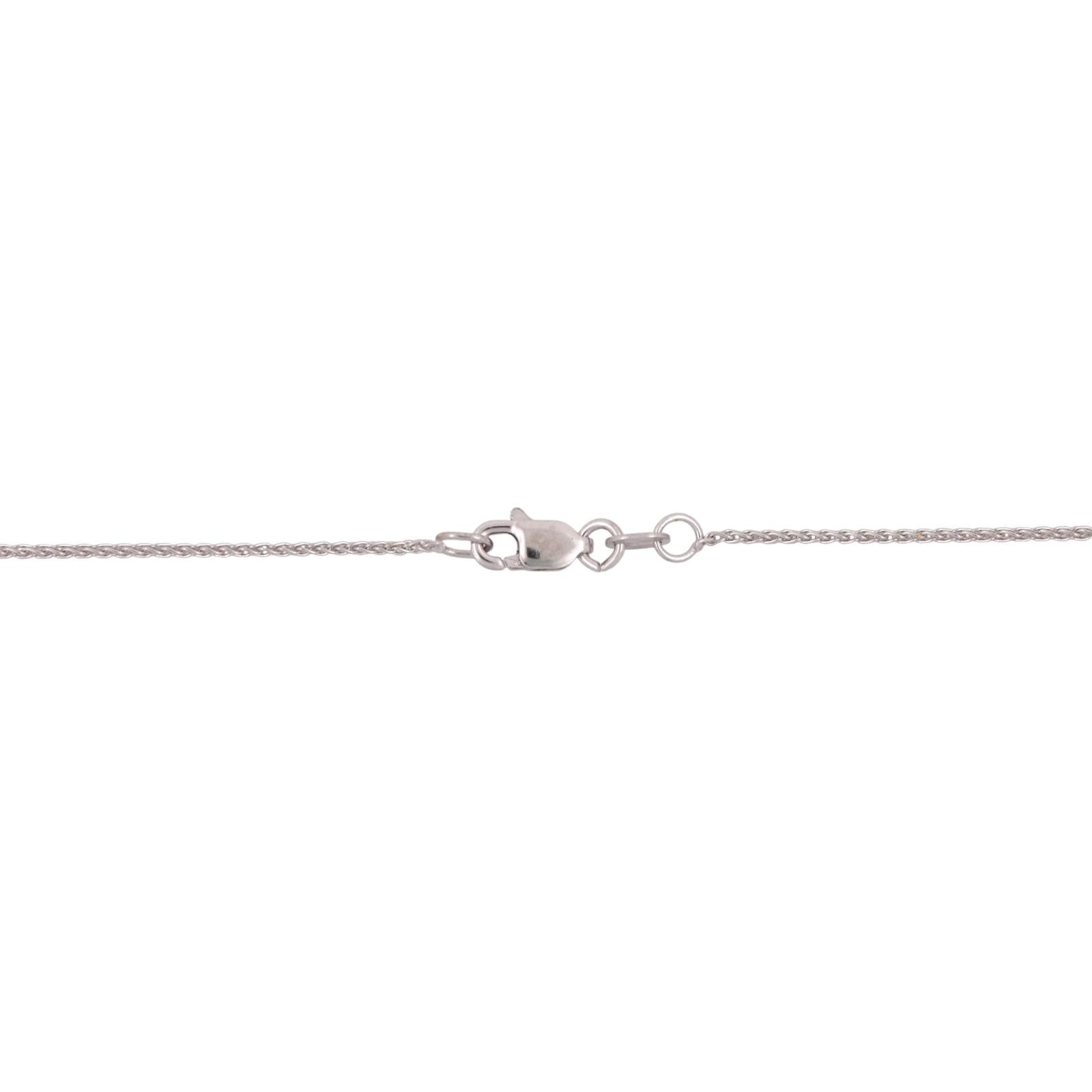0.60 TW Diamond Open Heart Pendant Spiga Chain Necklace White Gold 18" Ladies