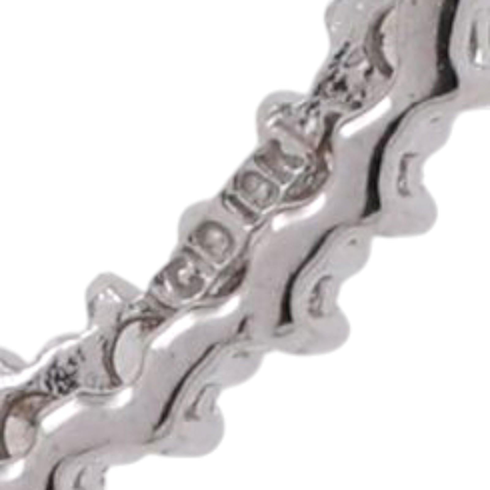 0.60 TW Diamond Open Heart Pendant Spiga Chain Necklace White Gold 18" Ladies