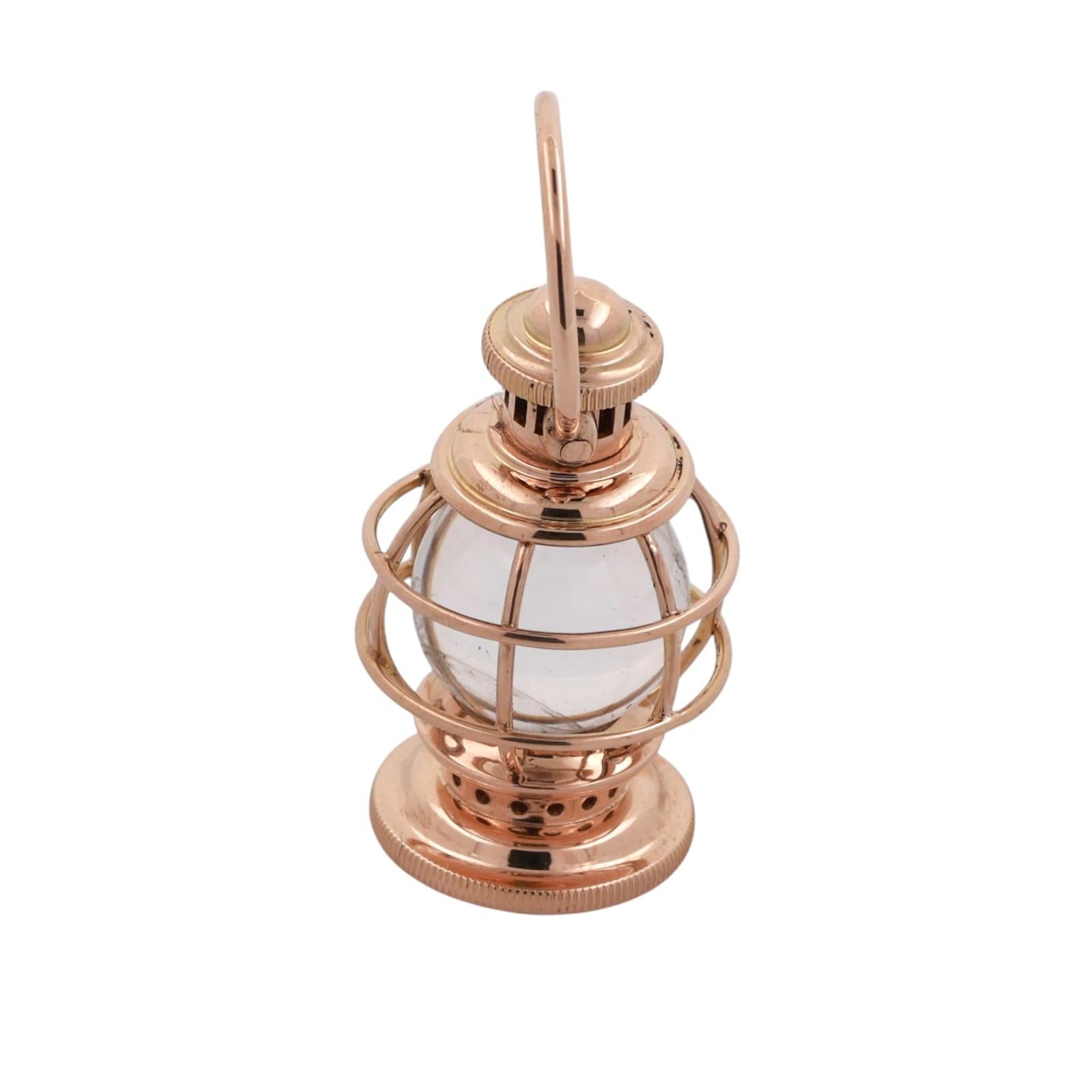 Vintage Rock Quartz Lantern Pendant Charm Yellow Gold 1.85" Unisex Estate