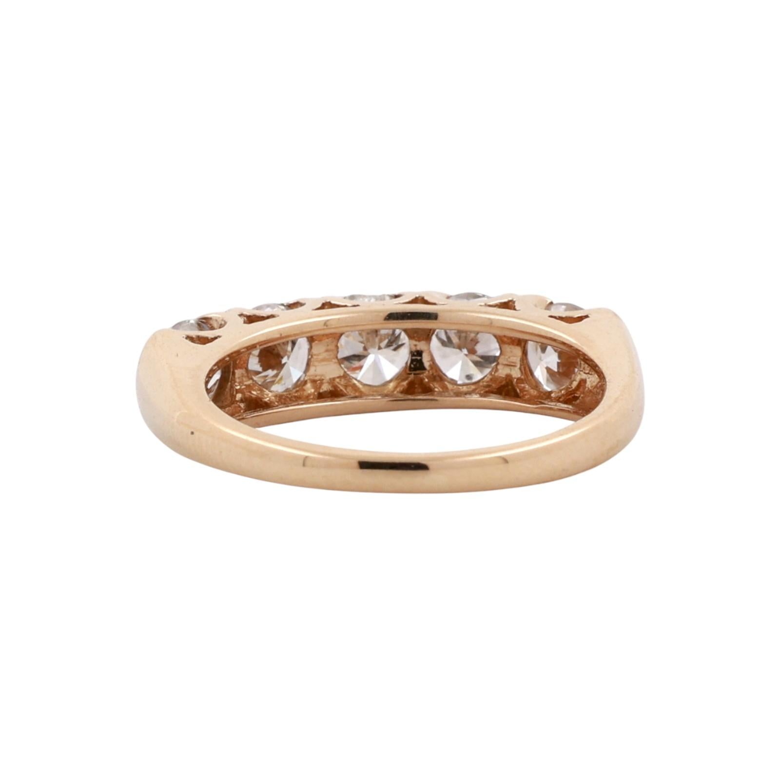 14K Yellow Gold 1.50ctw Natural Diamond 5-Stone Anniversary Wedding Band Ring