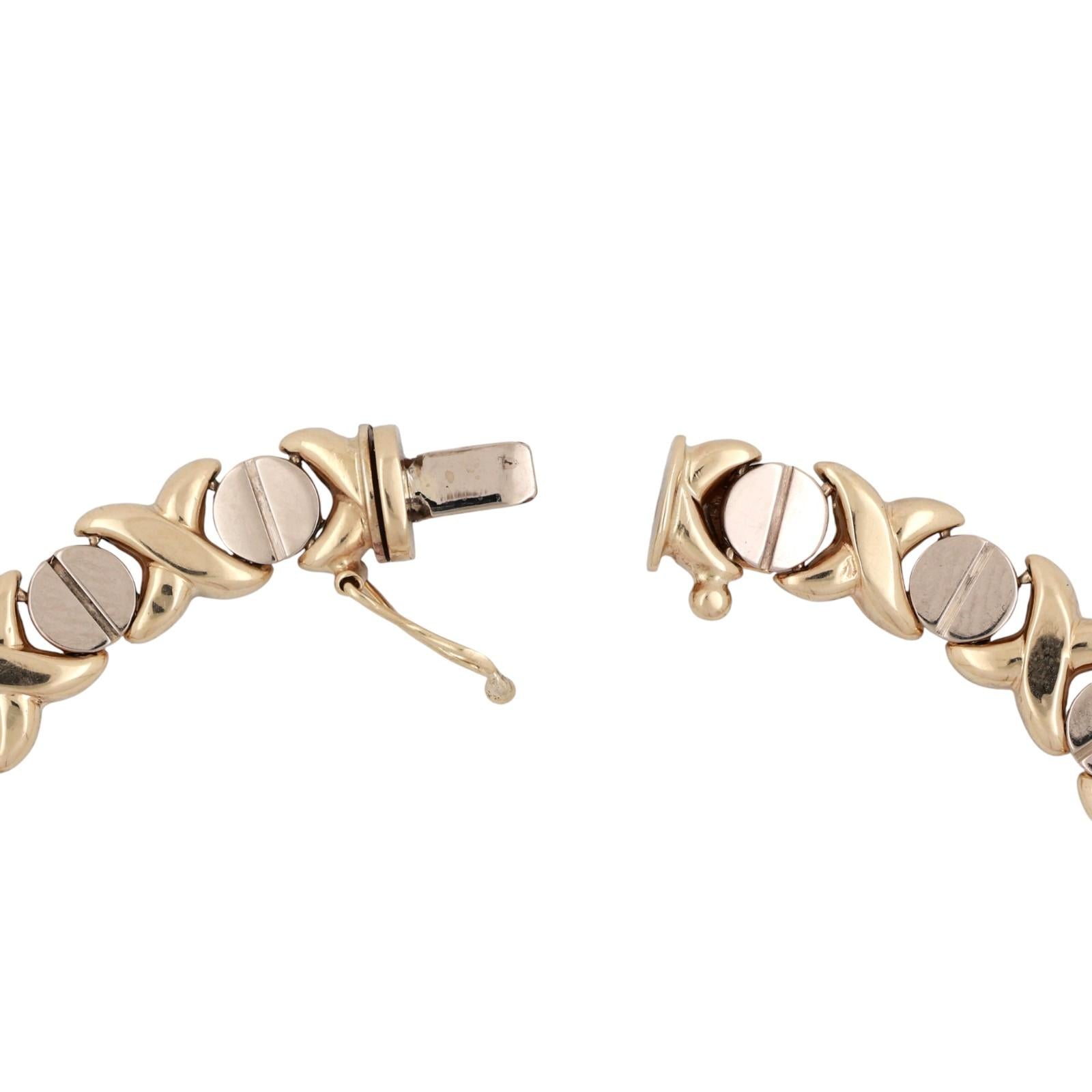 14K Yellow Gold XO Link Bracelet 7.75" Italian Ladies Estate