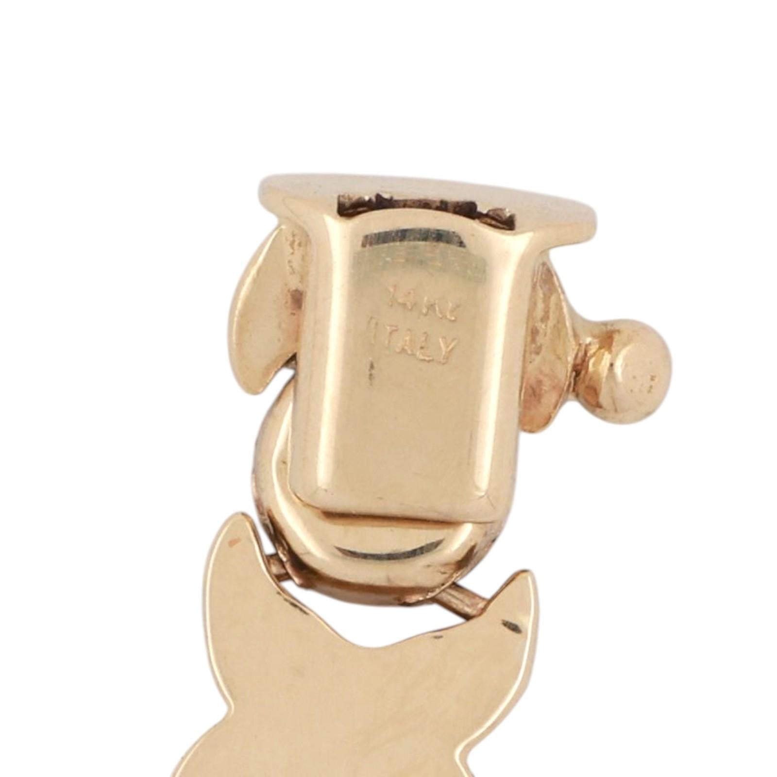 14K Yellow Gold XO Link Bracelet 7.75" Italian Ladies Estate