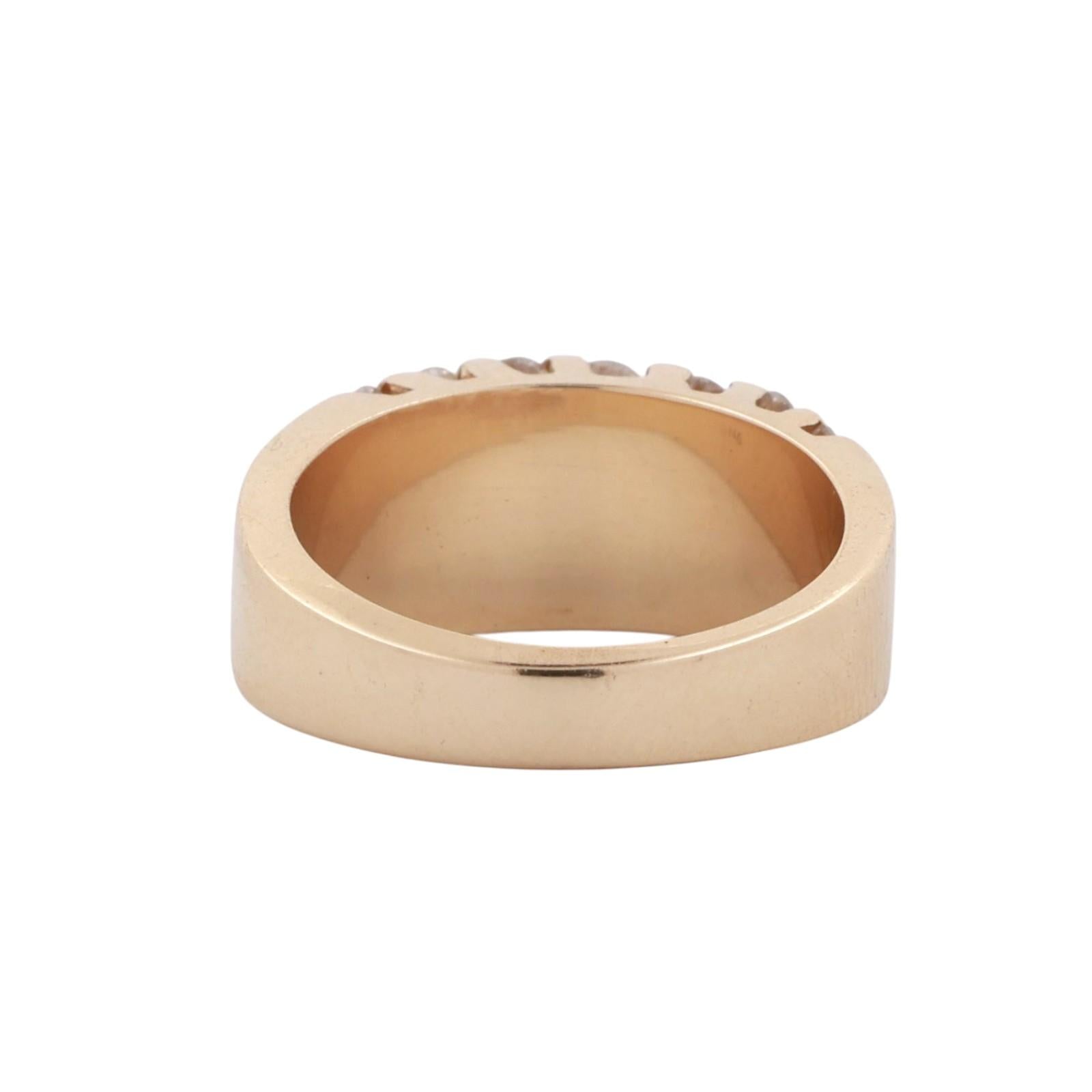 1.33 TW Diamond Bar Wide Band Ring 14K Yellow Gold Size 6 Unisex Estate