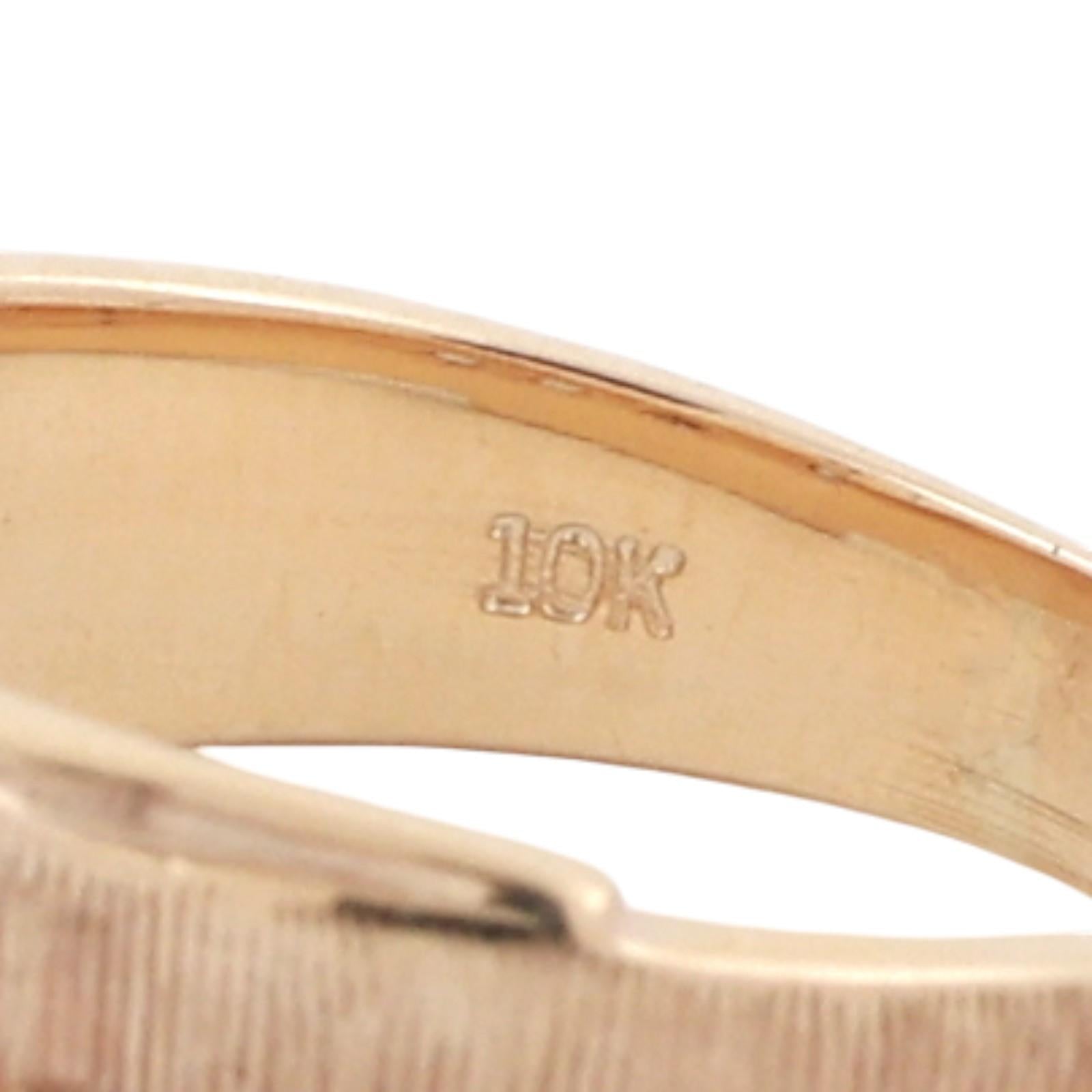 Diamond Buckle Band Ring 10K Yellow Gold 0.06 TW Size 5.5 Ladies Estate