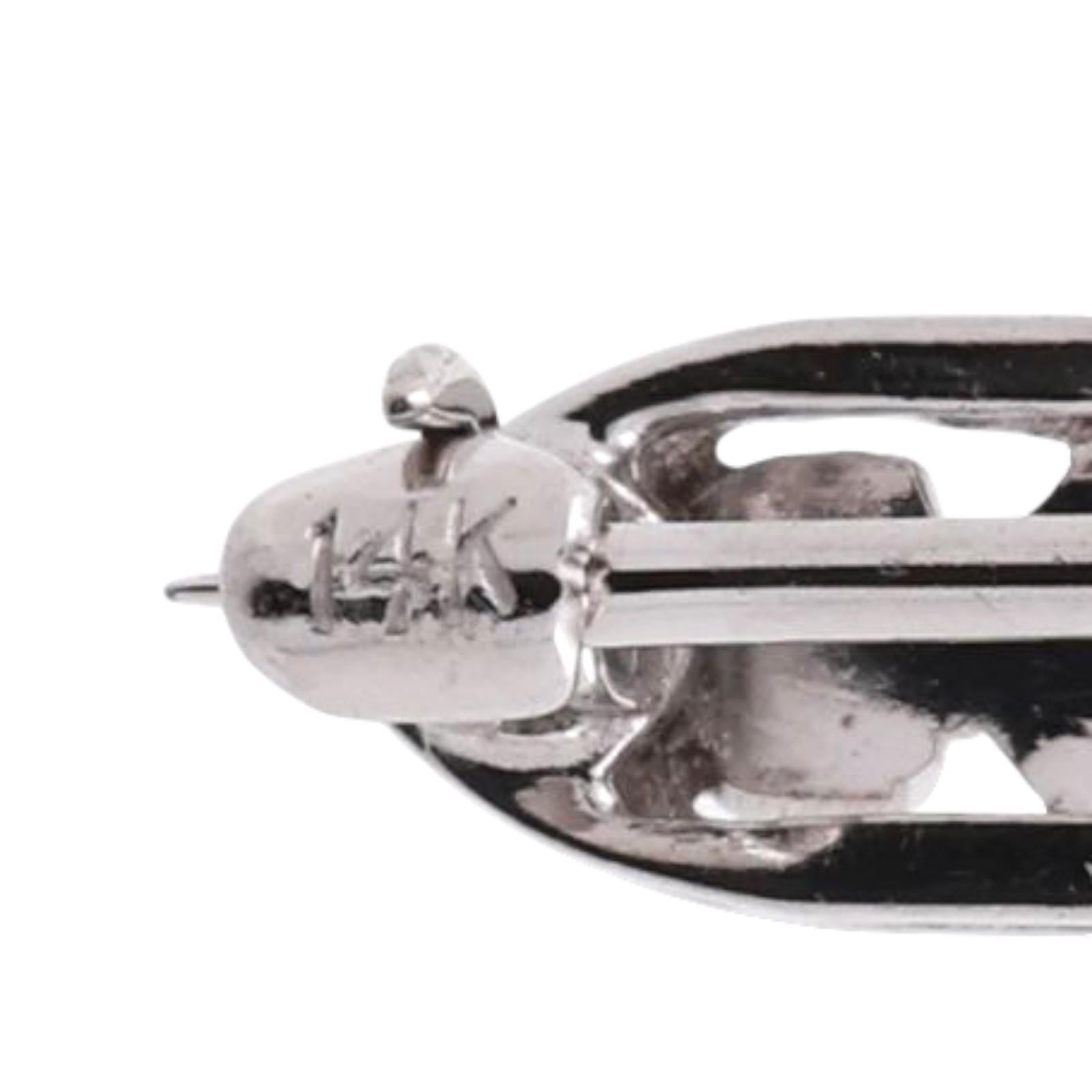 Art Deco Diamond Sapphire Filigree Brooch Pin Gold Platinum Lab Grown 2.45"