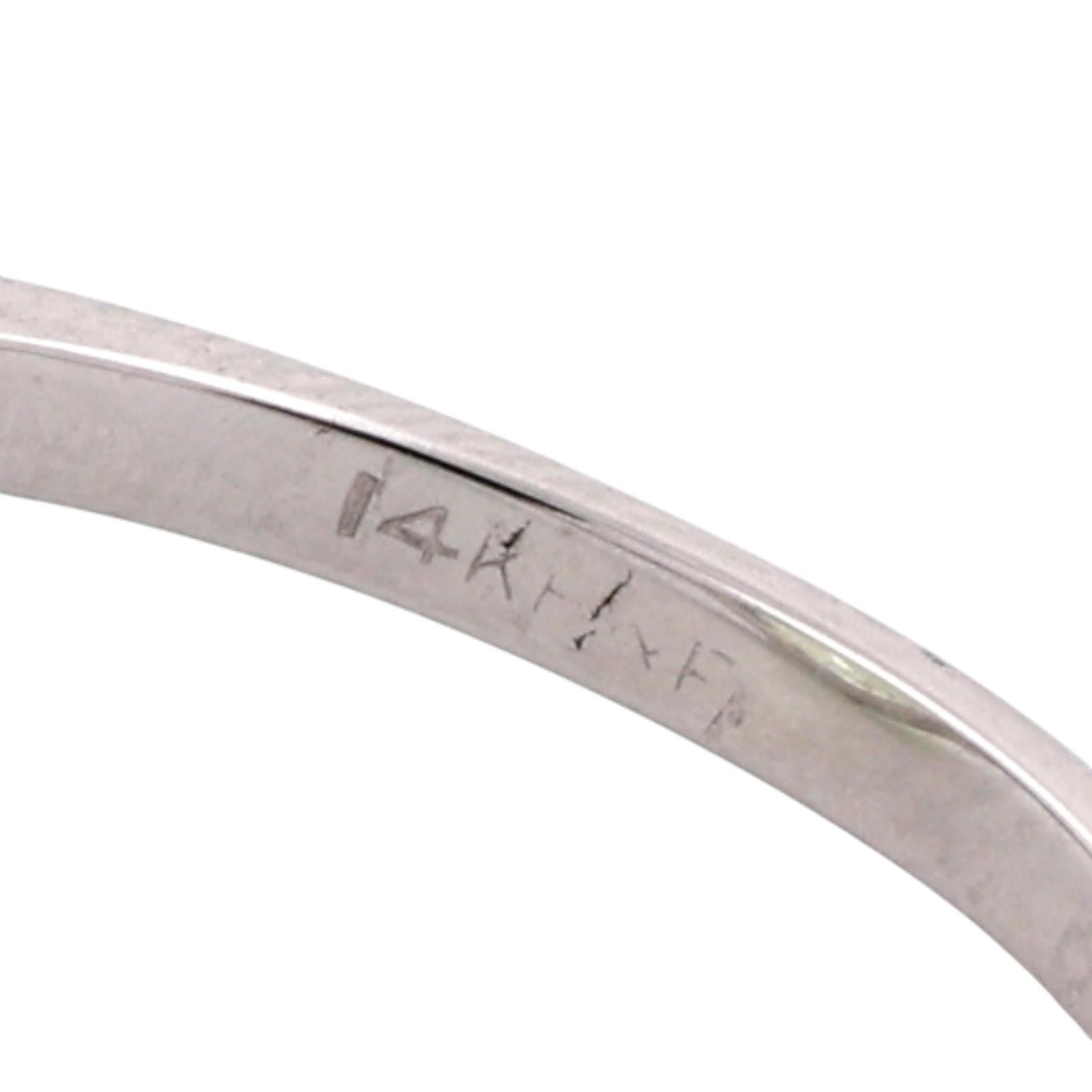 Solitaire Faux Spinel Diamond Accent Ring 14K White Gold 9.90 CTW Size 5.75