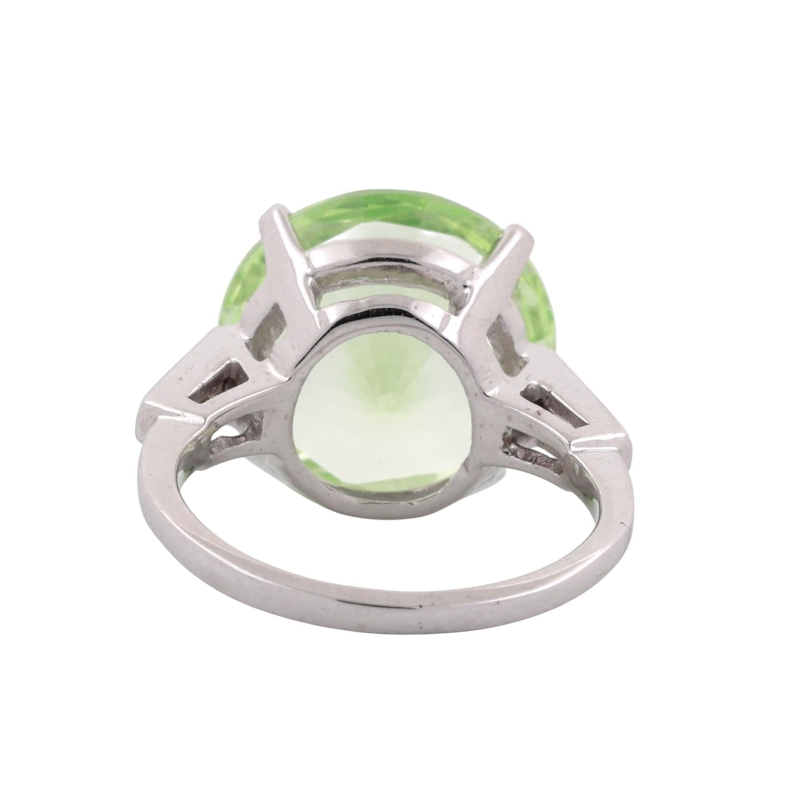 Solitaire Faux Spinel Diamond Accent Ring 14K White Gold 9.90 CTW Size 5.75