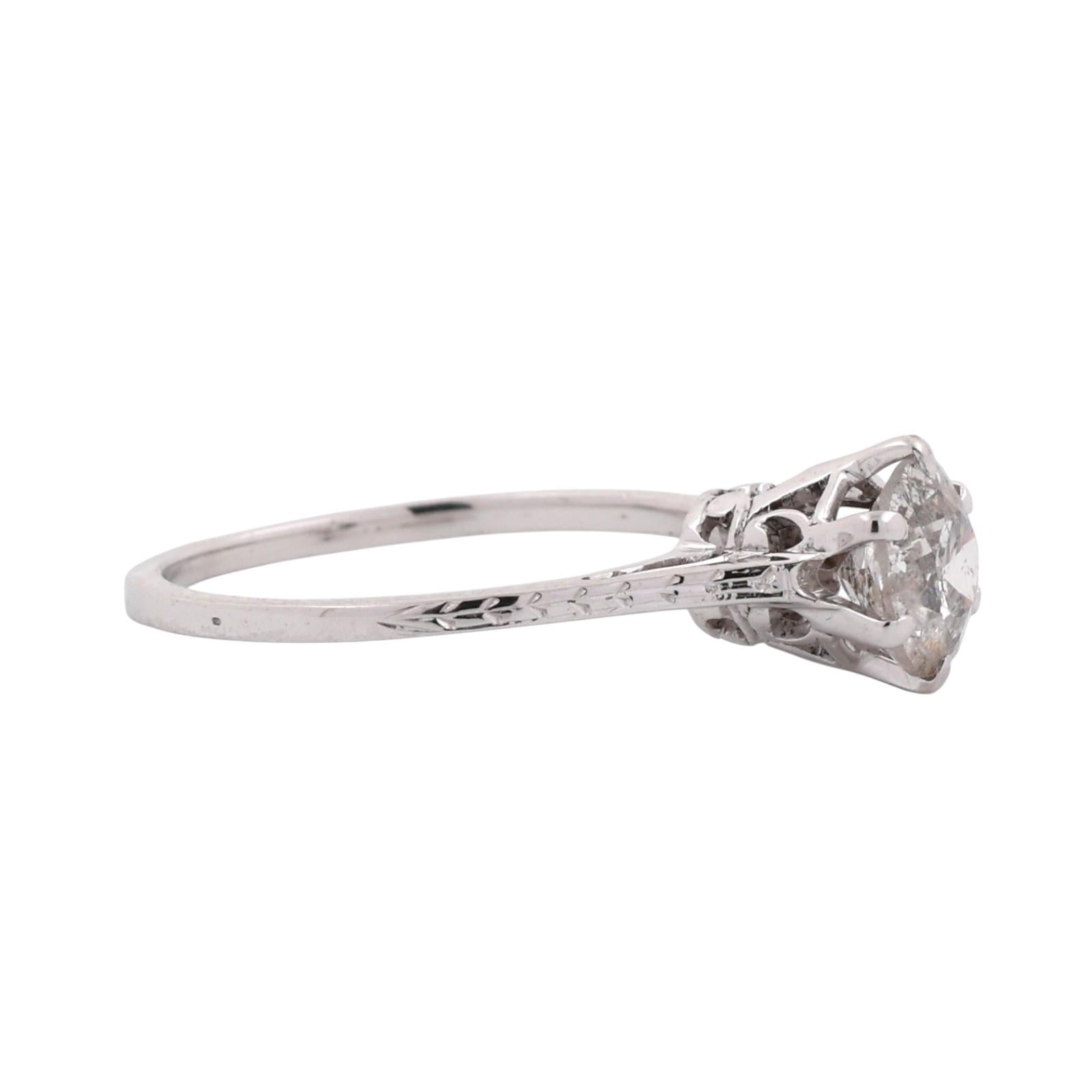 0.85 CT Solitaire Round Diamond Engagement Ring White Gold Size 6.5