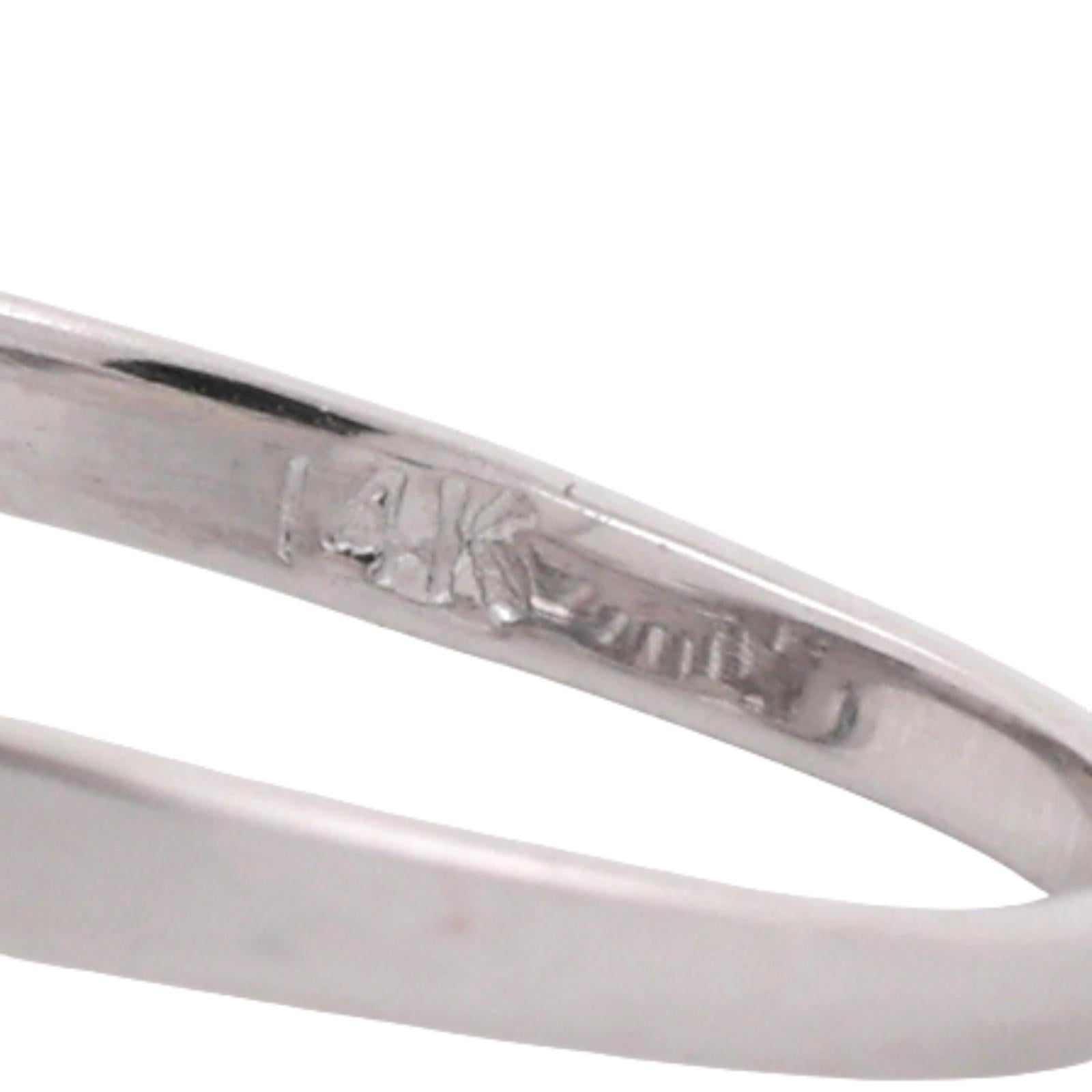 Baguette Round Diamond Swirl Band Ring White Gold 0.30 TW Size 7.75 Ladies