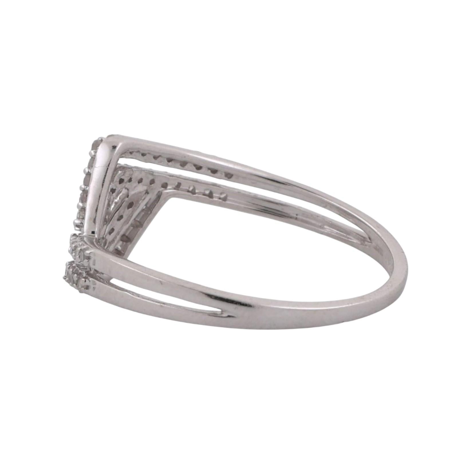 Diamond Band Ring 10K White Gold 0.25 TW Size 7.25 Ladies Estate
