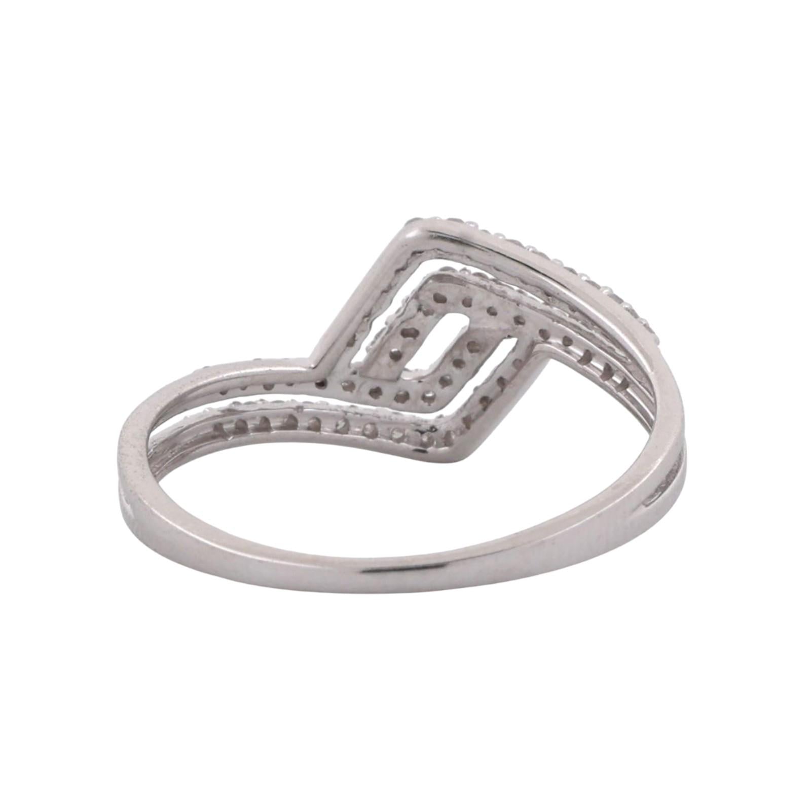 Diamond Band Ring 10K White Gold 0.25 TW Size 7.25 Ladies Estate