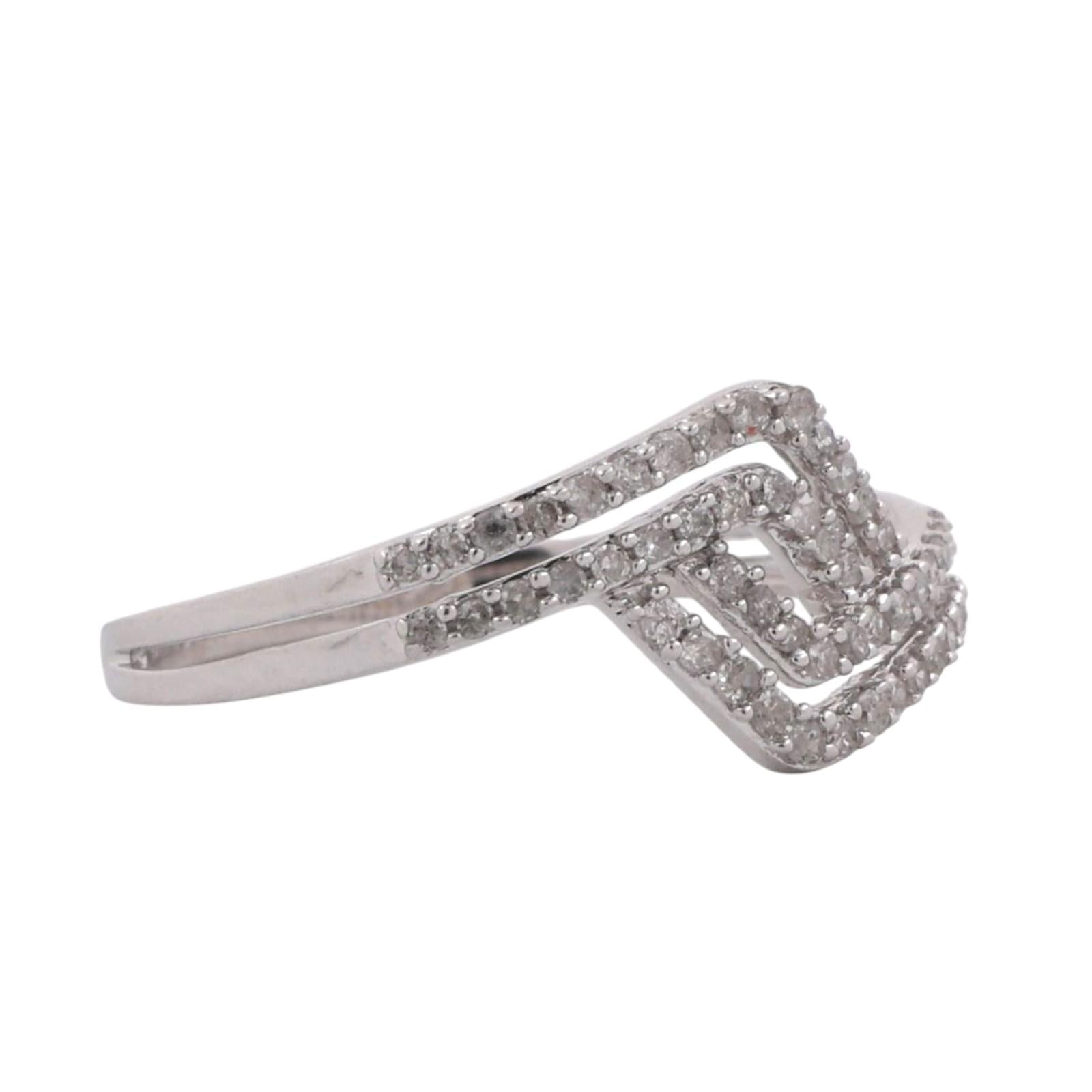Diamond Band Ring 10K White Gold 0.25 TW Size 7.25 Ladies Estate
