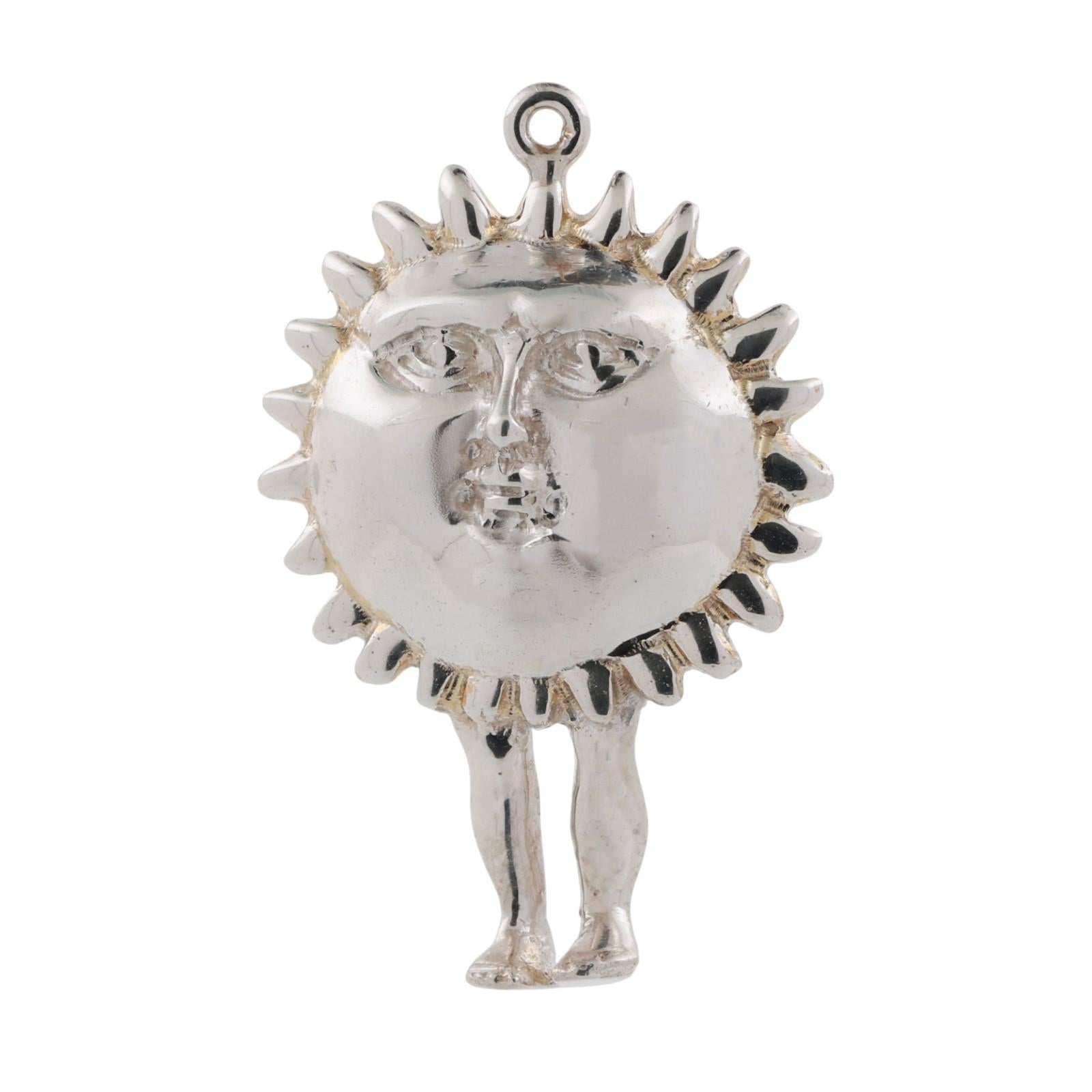 Sergio Bustamante Celestial Sun Earring Pendant Set Sterling Silver Estate