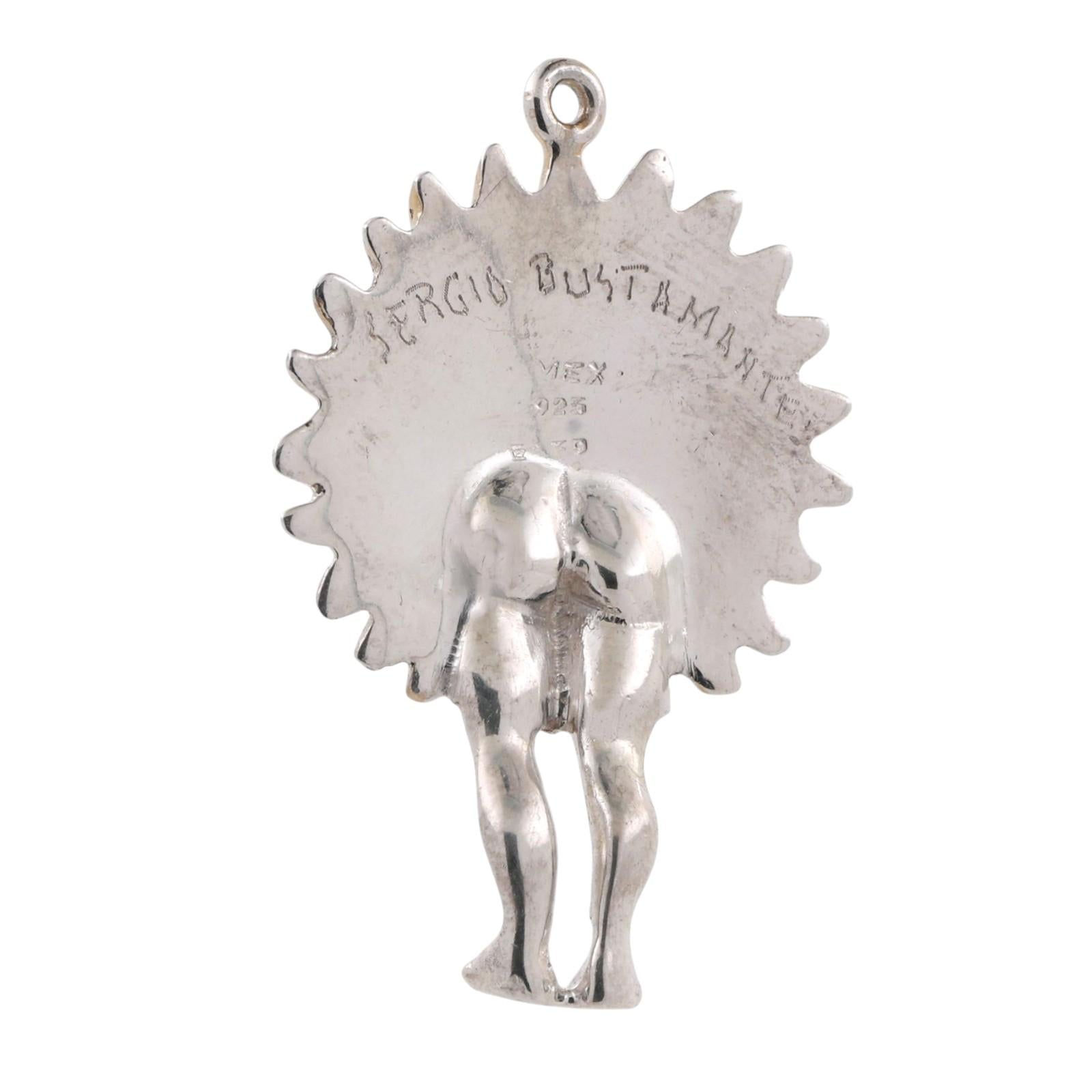 Sergio Bustamante Celestial Sun Earring Pendant Set Sterling Silver Estate