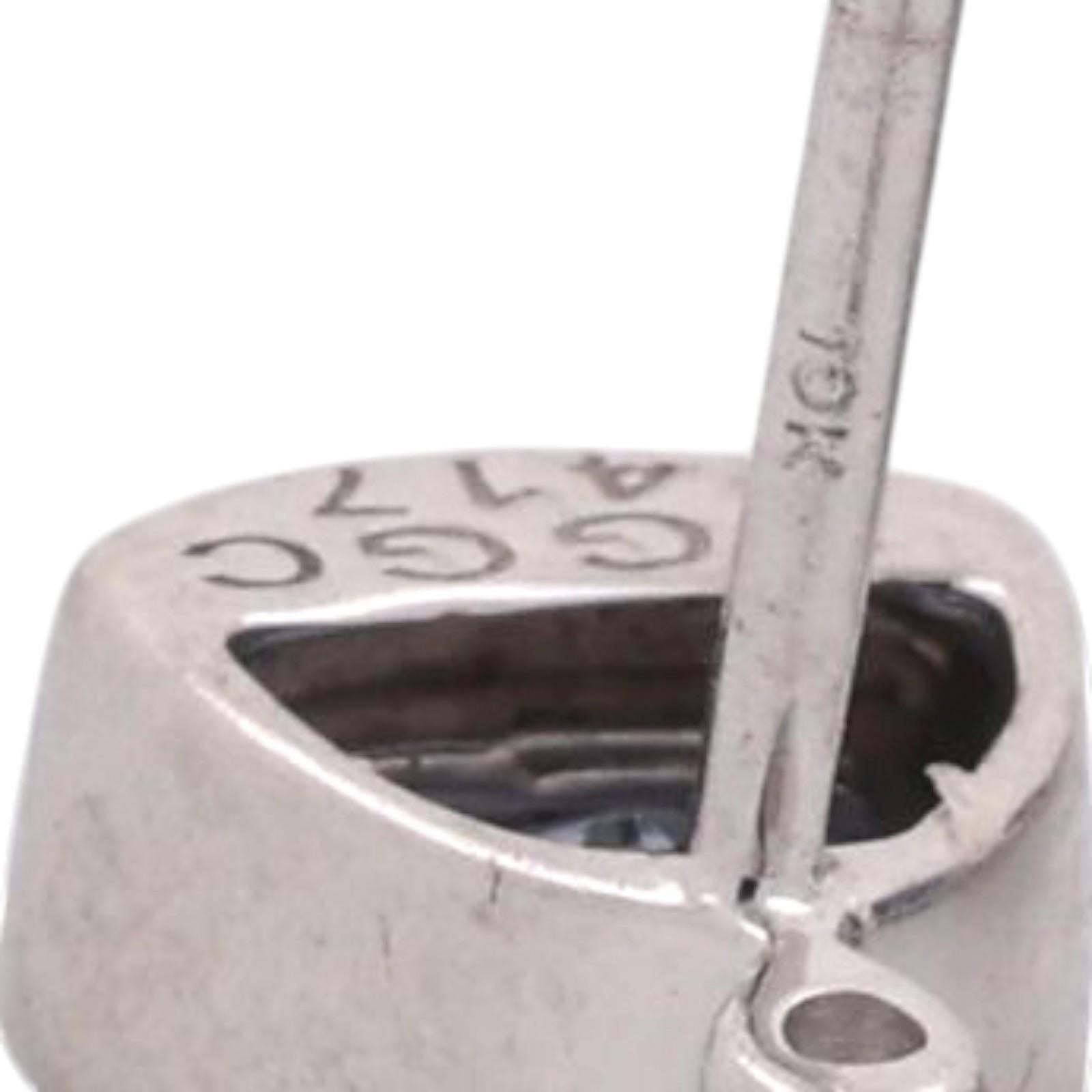 Triangular Iolite Diamond Stud Earrings 10K White Gold 0.78 CTW 0.23" Ladies