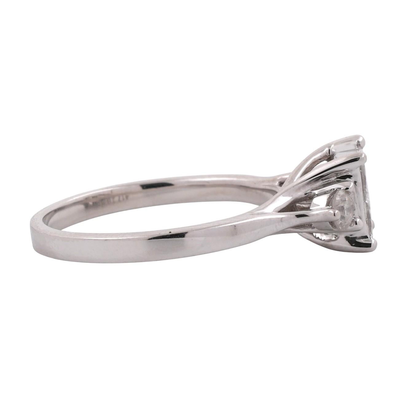 1.00 TW Princess Cut Cluster Diamond Ring 10K White Gold Round Accent SZ 7.25
