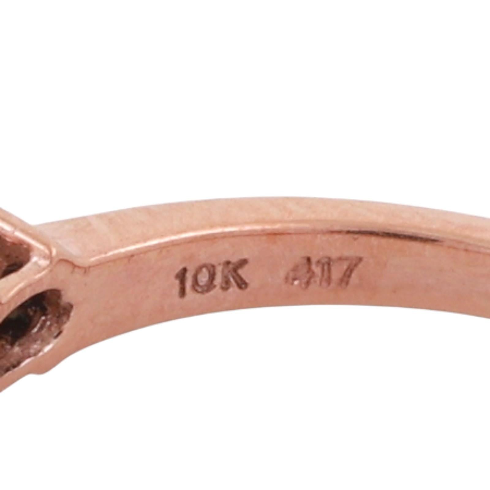 Solitaire Purple Spinel Ring White Spinel Accents 10K Rose Gold 0.70 CTW SZ 7.25