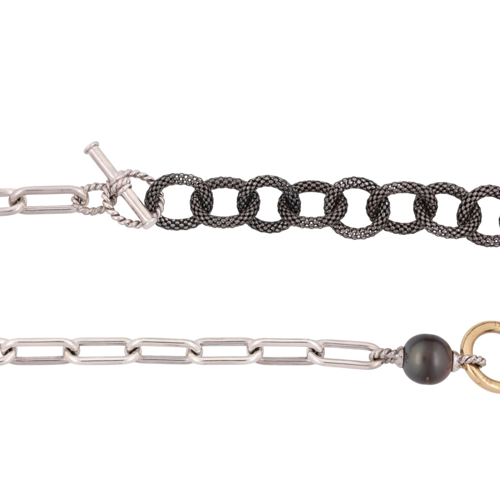 Iridessa Freshwater Pearl Necklace 18K Yellow Gold Sterling Silver 35" Ladies