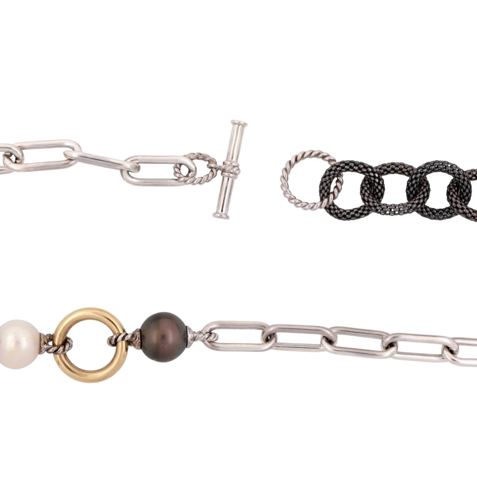 Iridessa Freshwater Pearl Necklace 18K Yellow Gold Sterling Silver 35" Ladies