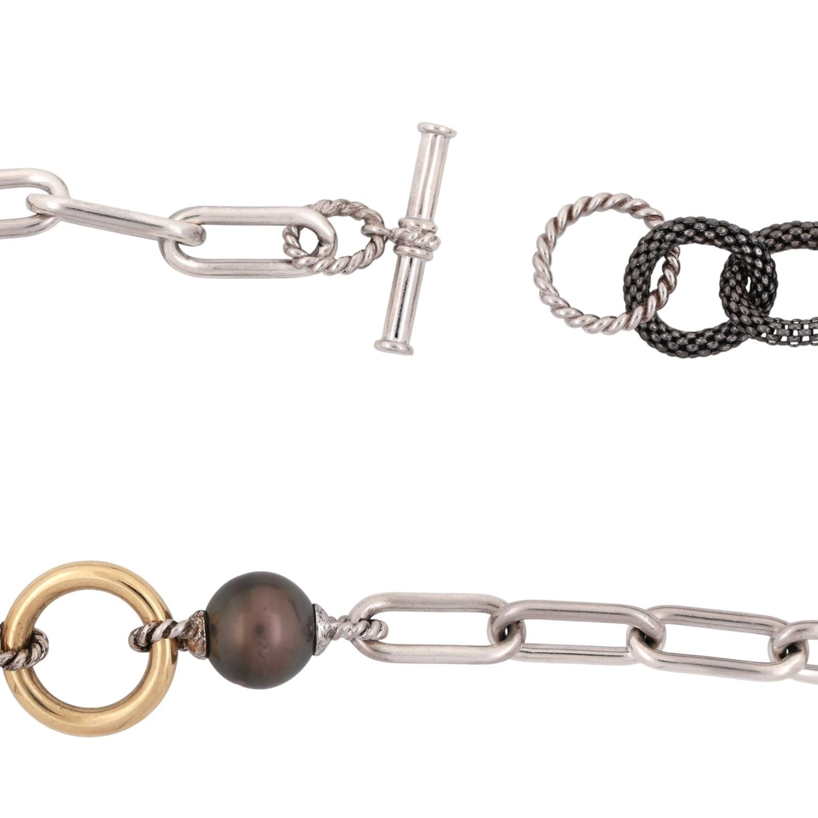 Iridessa Freshwater Pearl Necklace 18K Yellow Gold Sterling Silver 35" Ladies